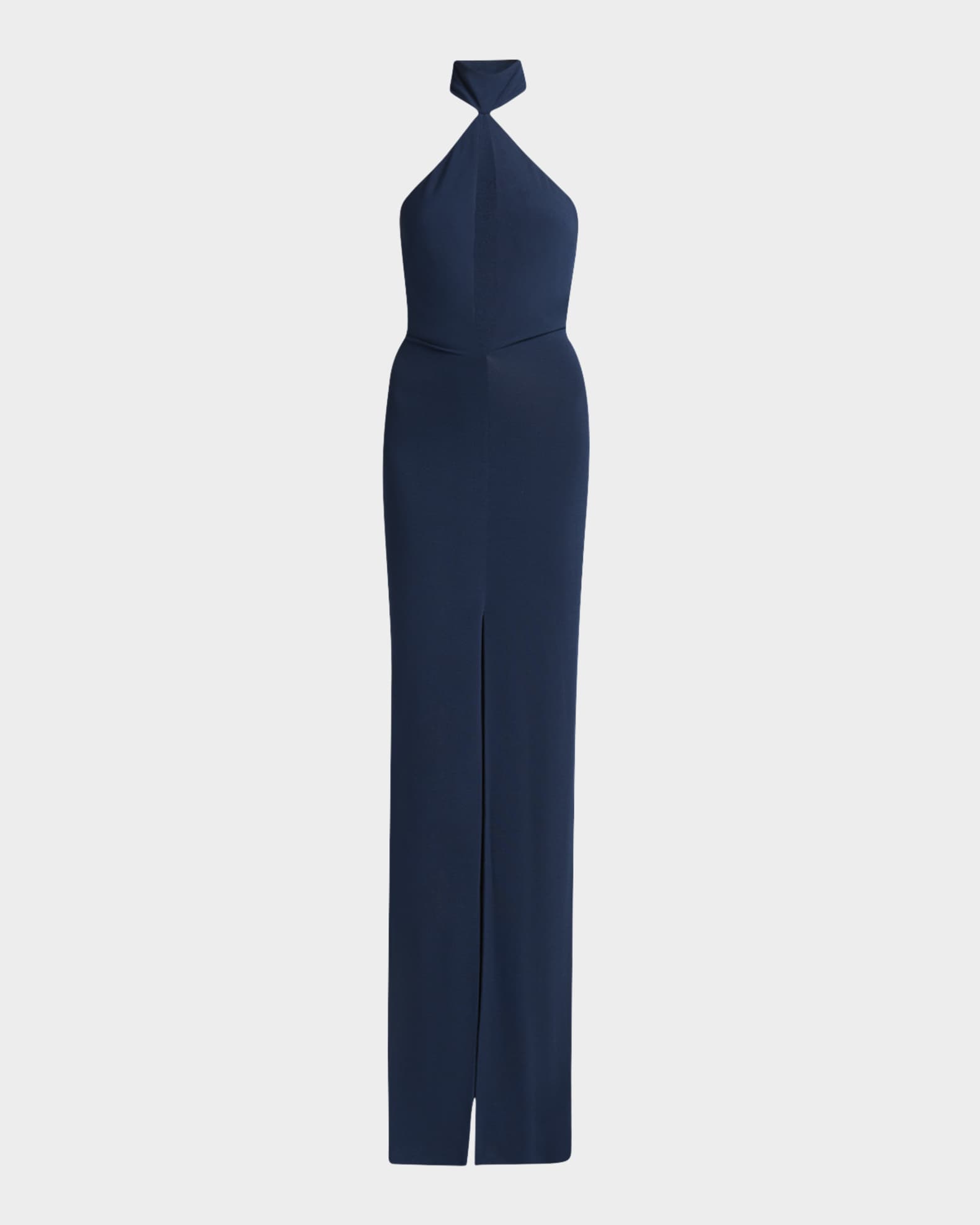 Plunging Keyhole Choker Halter Gown 0