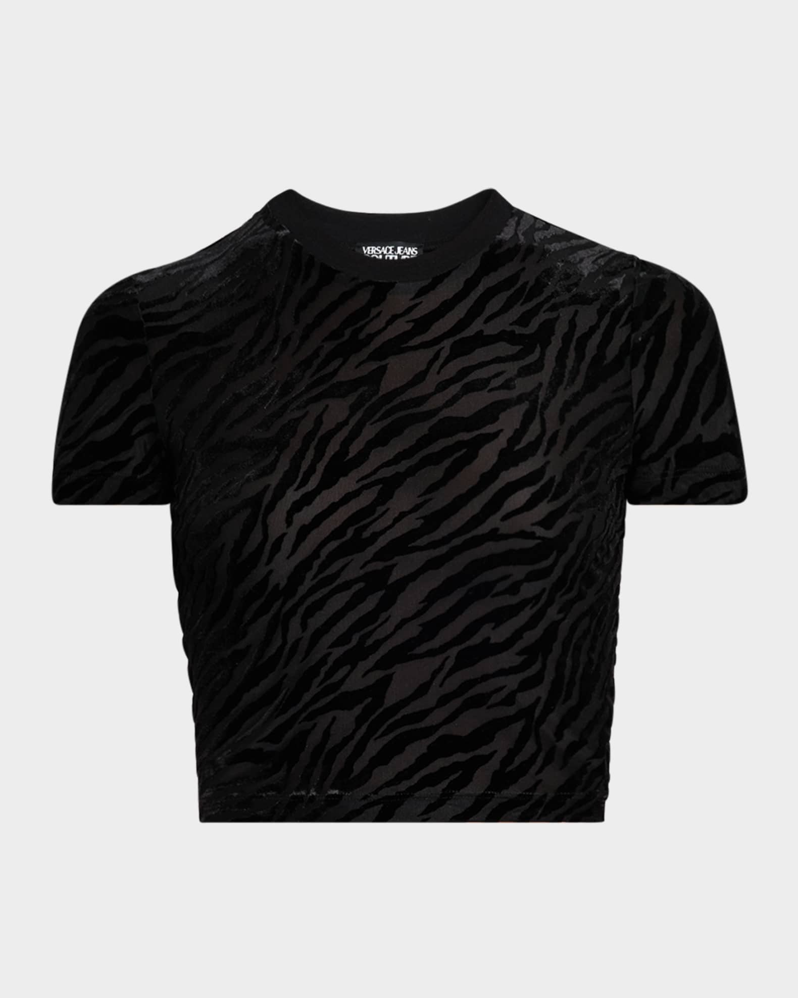 Cropped Zebra Burnout Tee 0