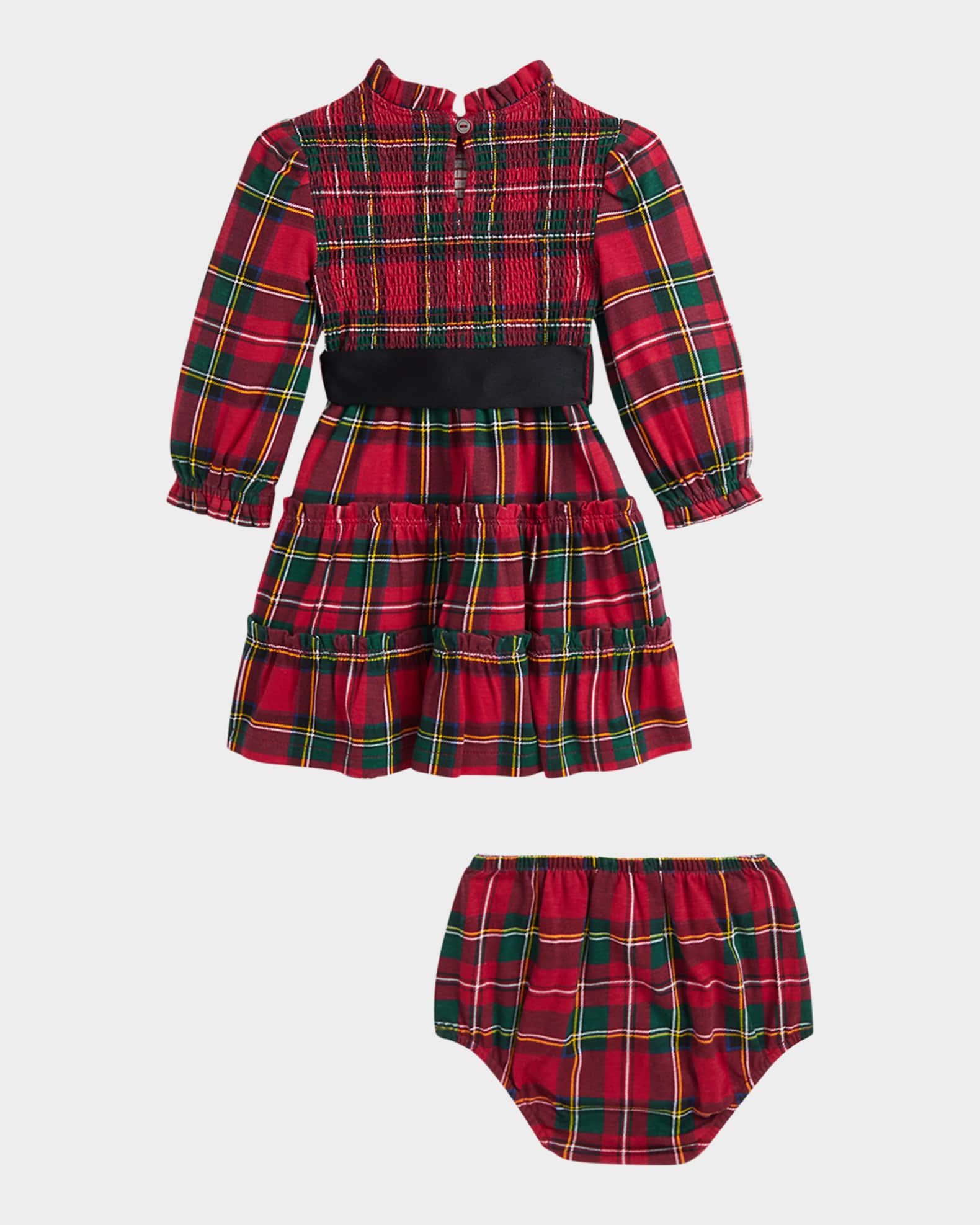 Ralph Lauren Childrenswear Girl's PlaidPrint Smocked Dress W/ Bloomers