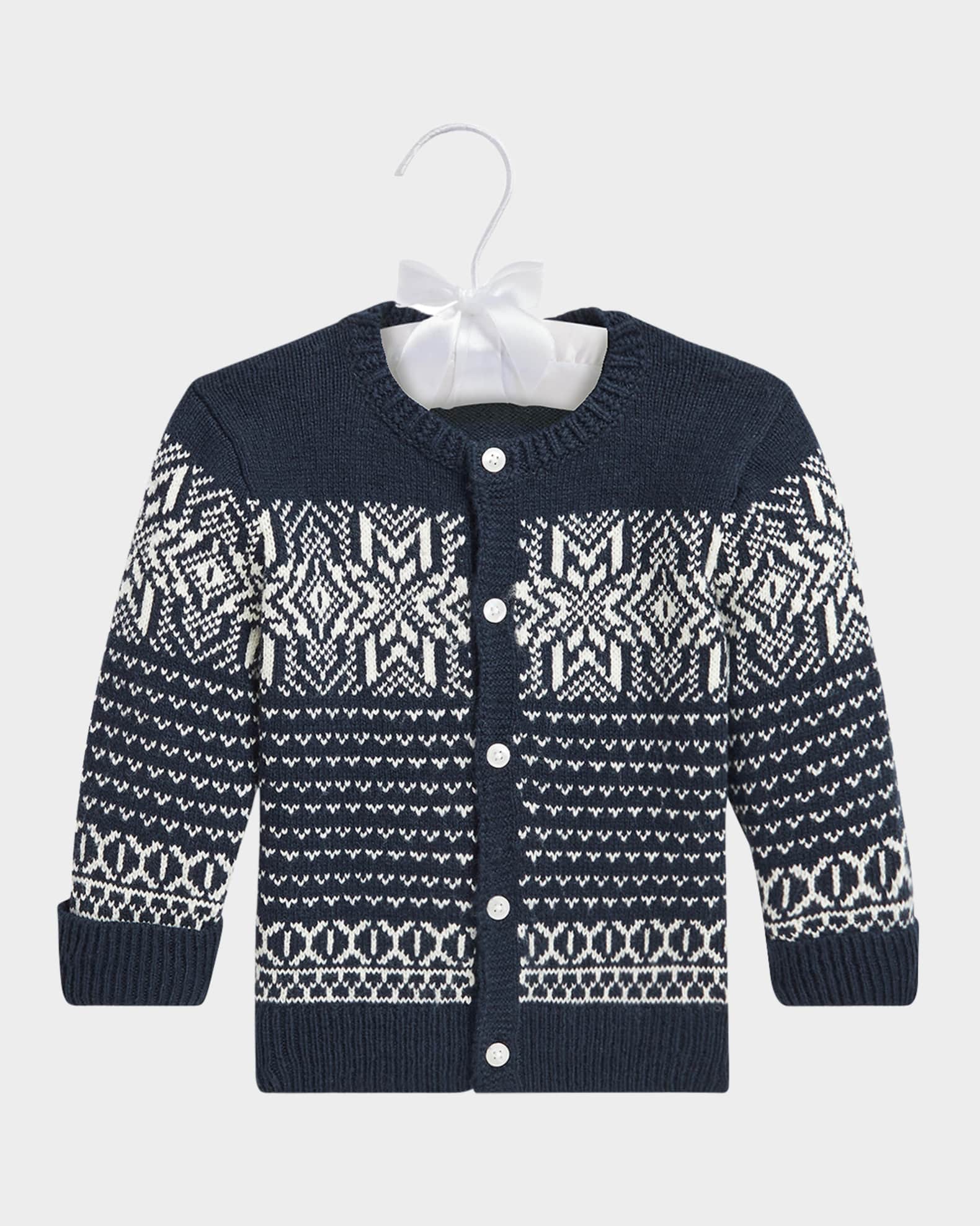 Girl's Snowflake Intarsia Cardigan, Size 3M-24M 0