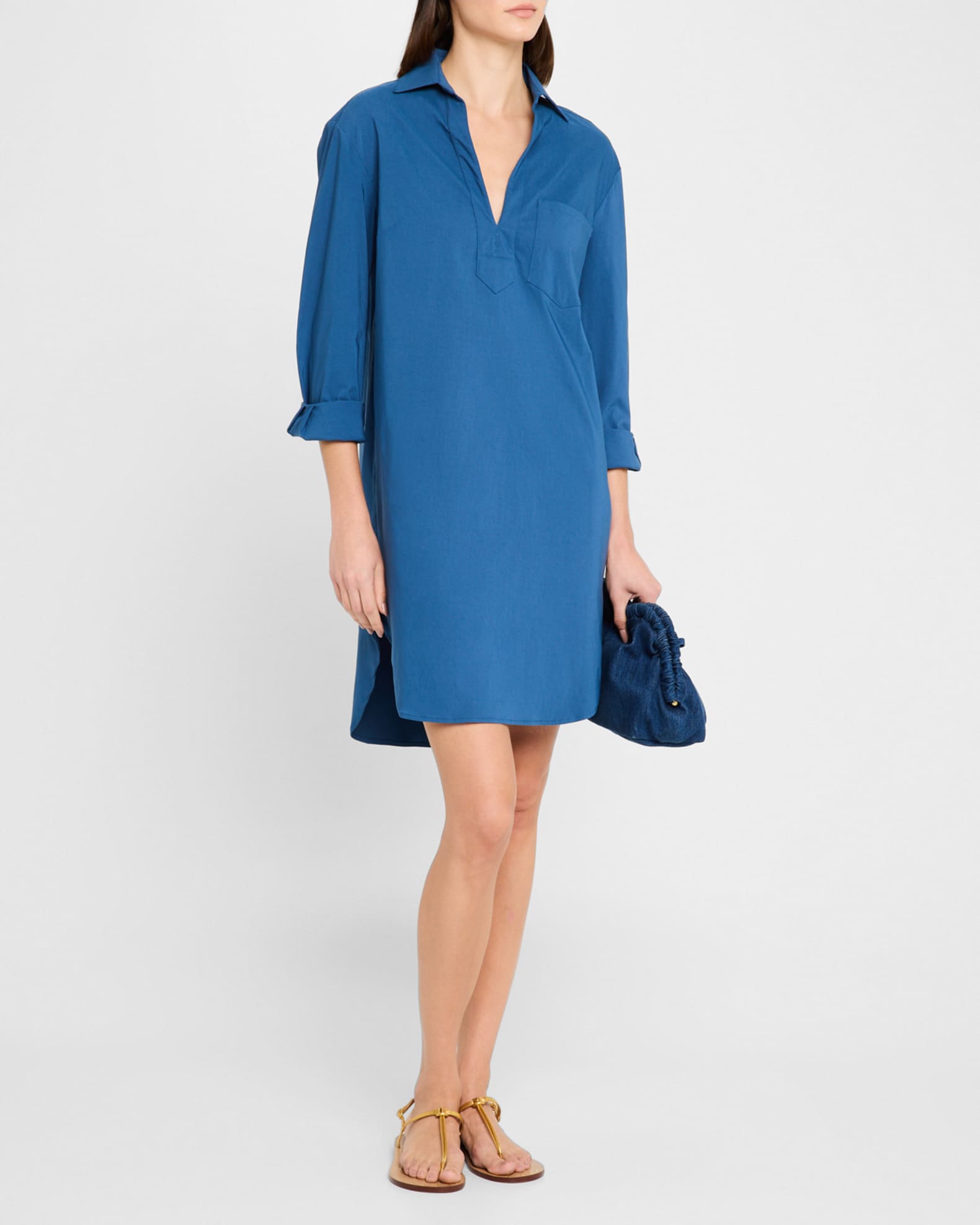 Julia Deep V-Neck Stretch Shirtdress 1