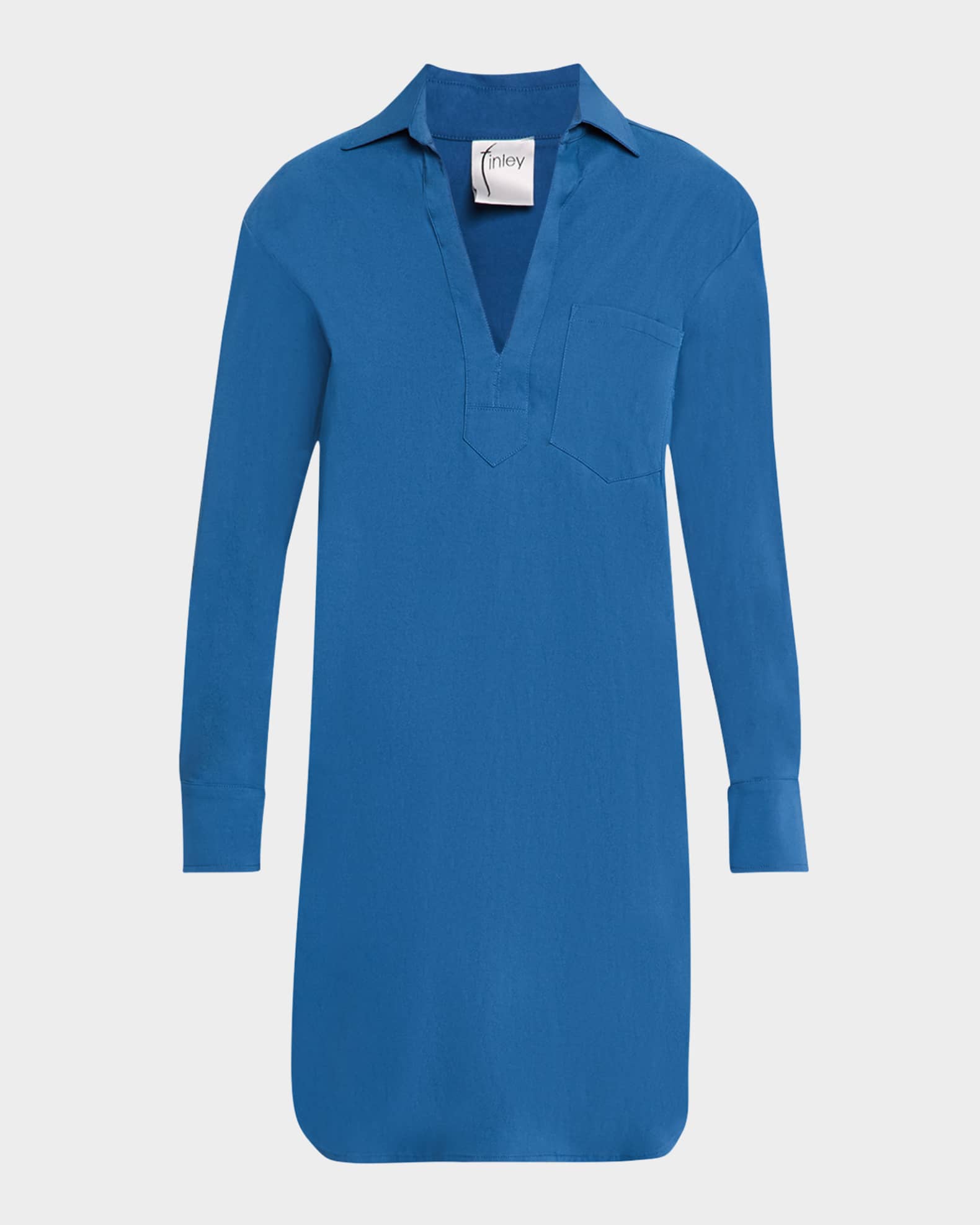 Julia Deep V-Neck Stretch Shirtdress 0