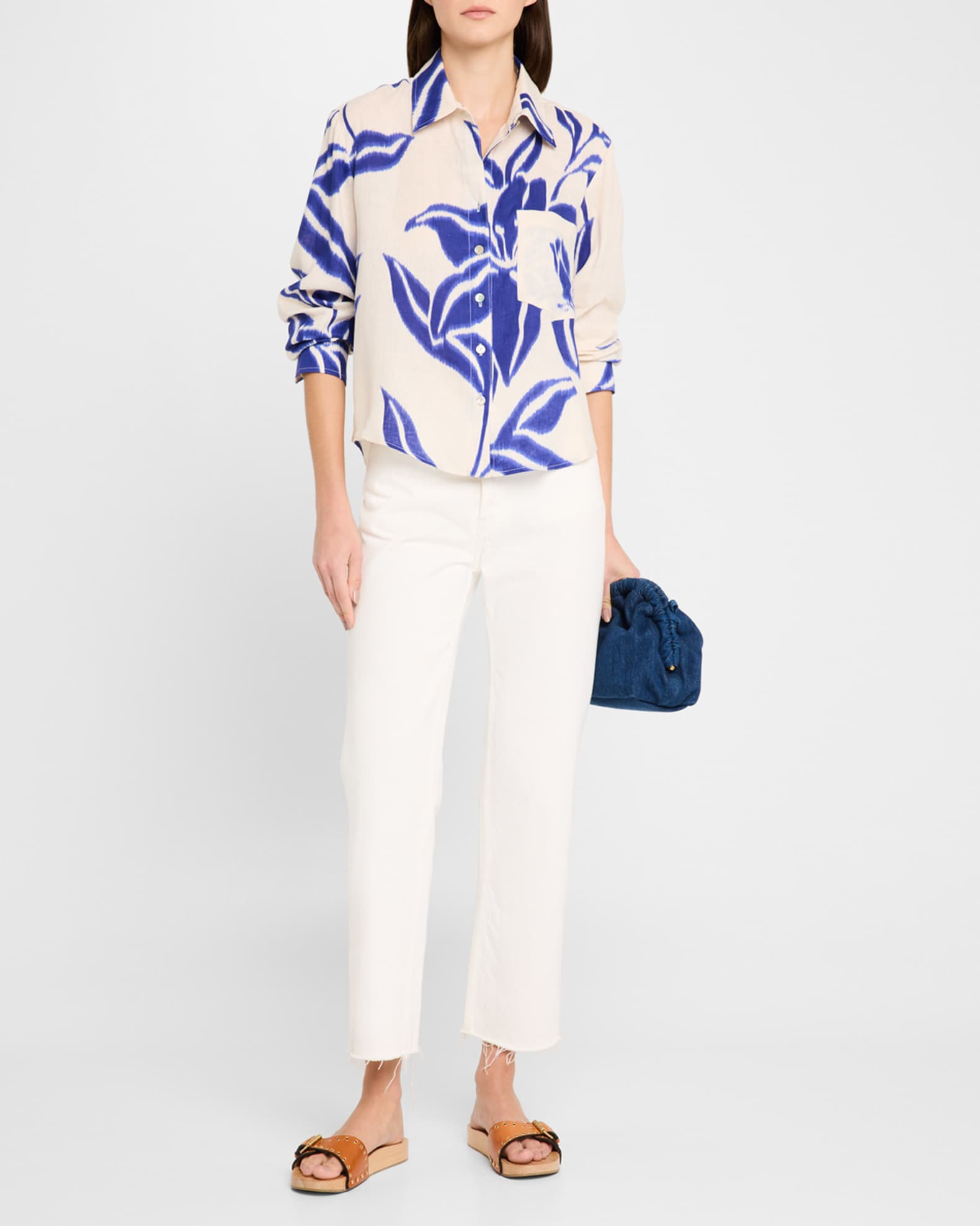 Andie Floral-Print Linen Shirt 1