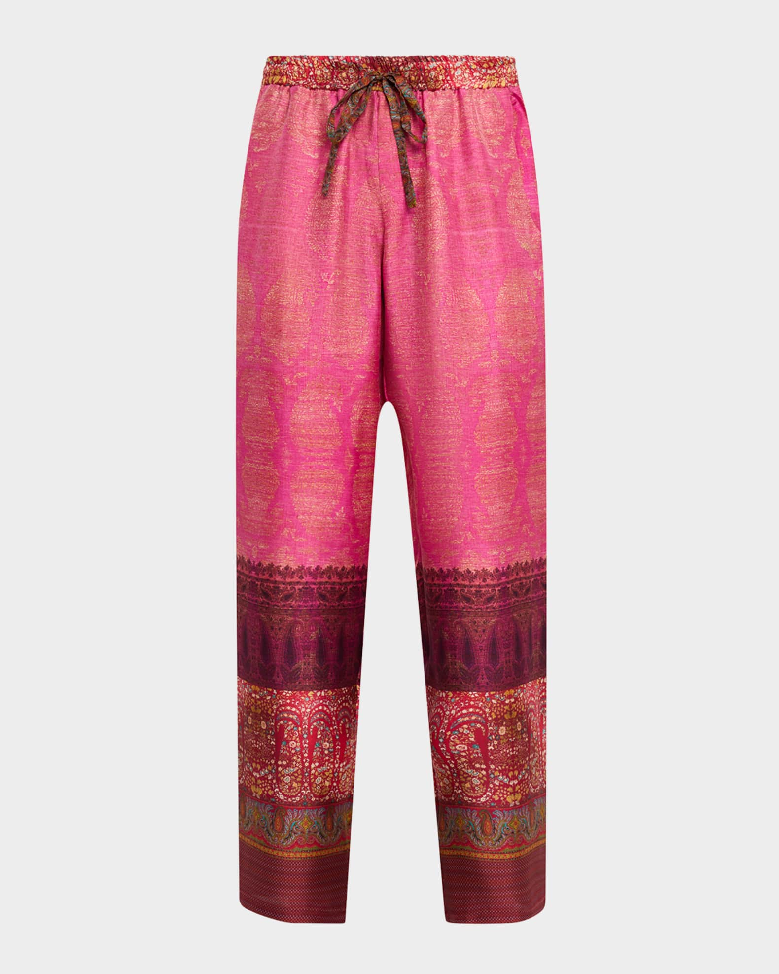 Cropped Floral & Paisley-Print Pants 0