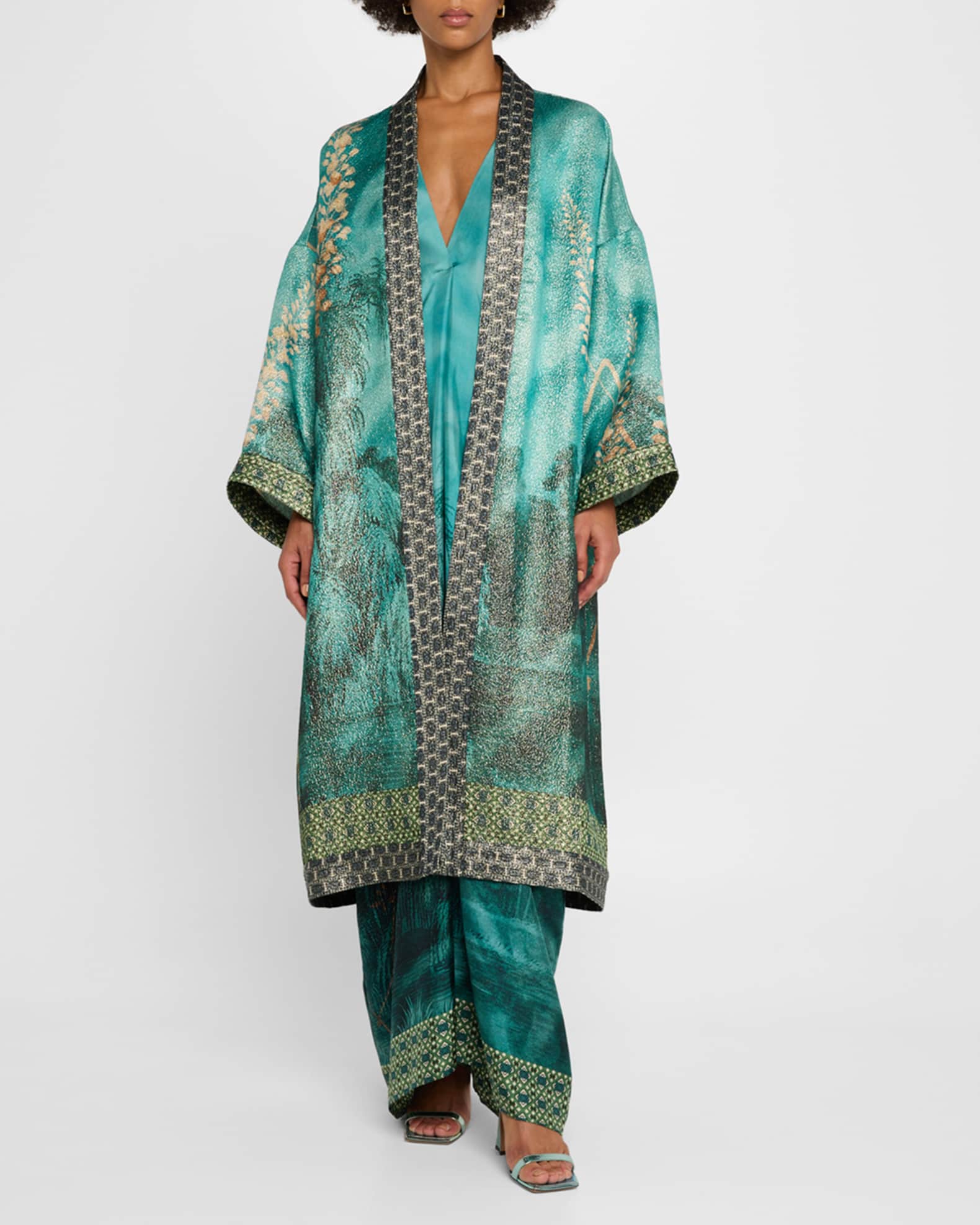 Botanical-Print Kimono 1