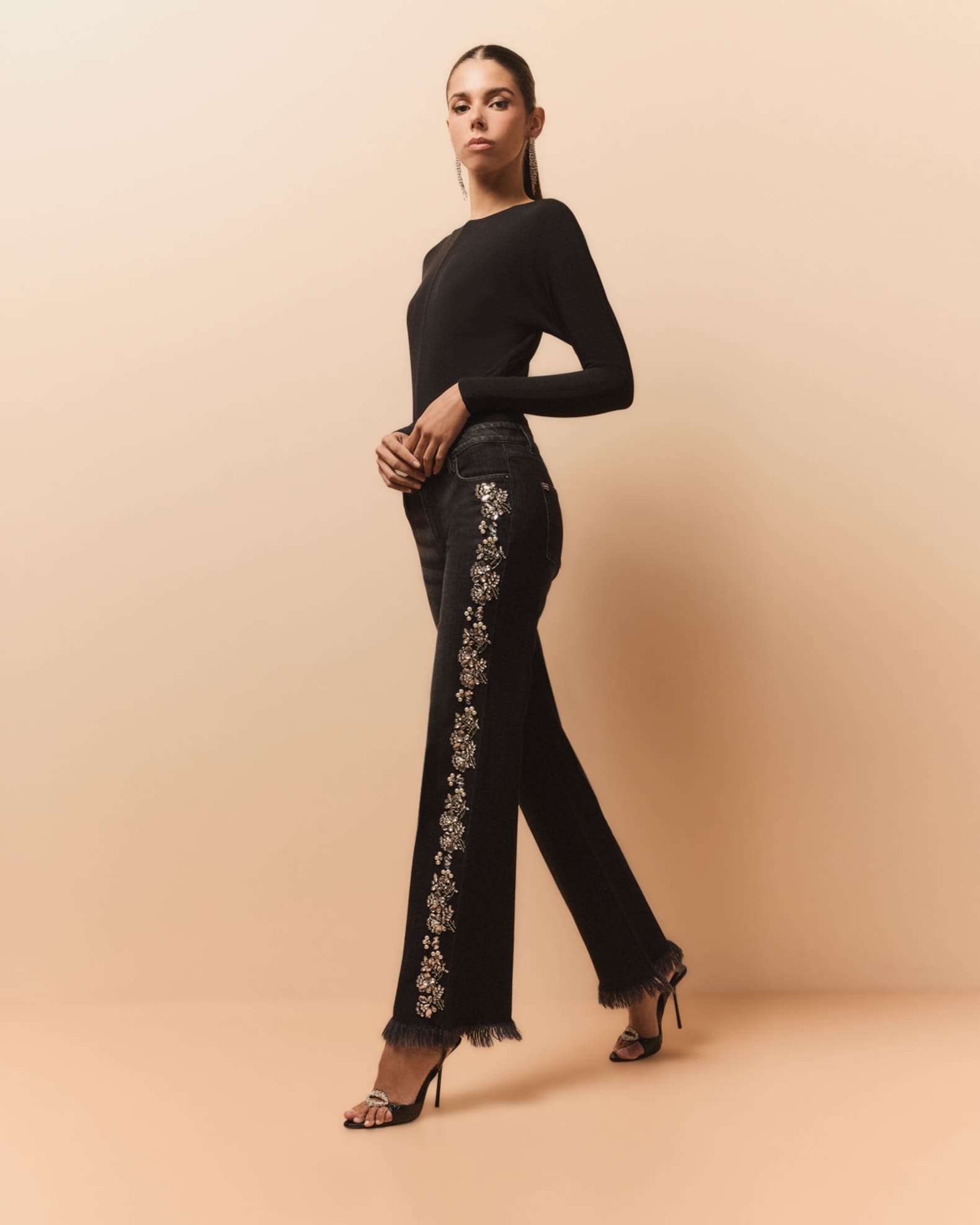 alice + olivia Women's Weezy Full Length Jeans with Side