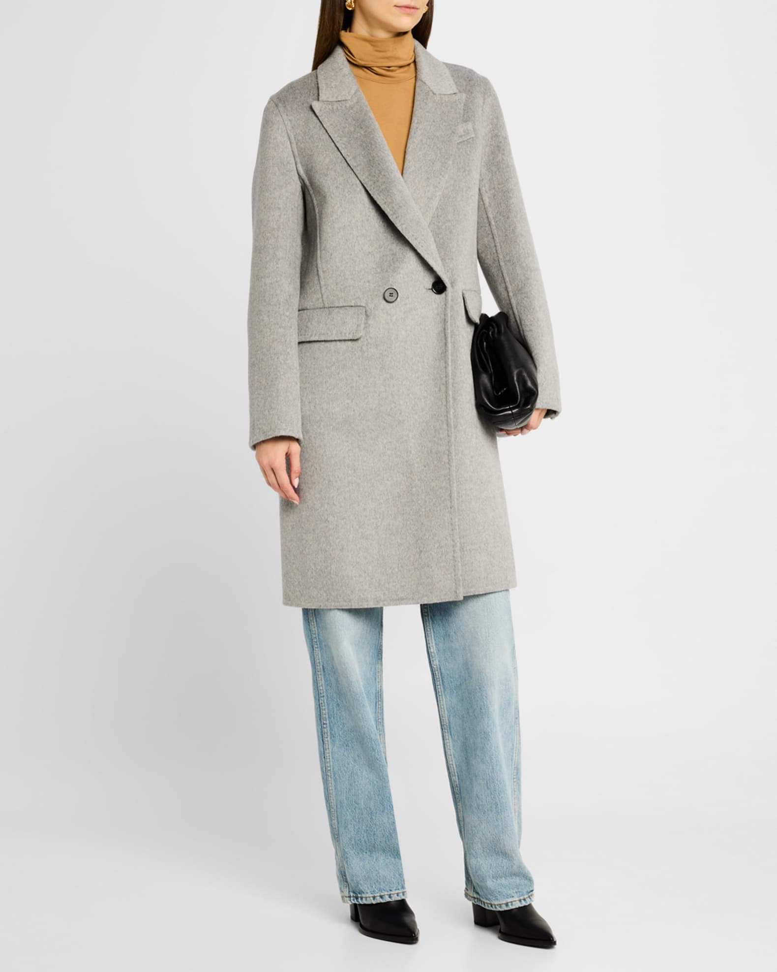 Women s Outerwear Grey Melange Vance Wool Coat Size M Generation Love Clothing
