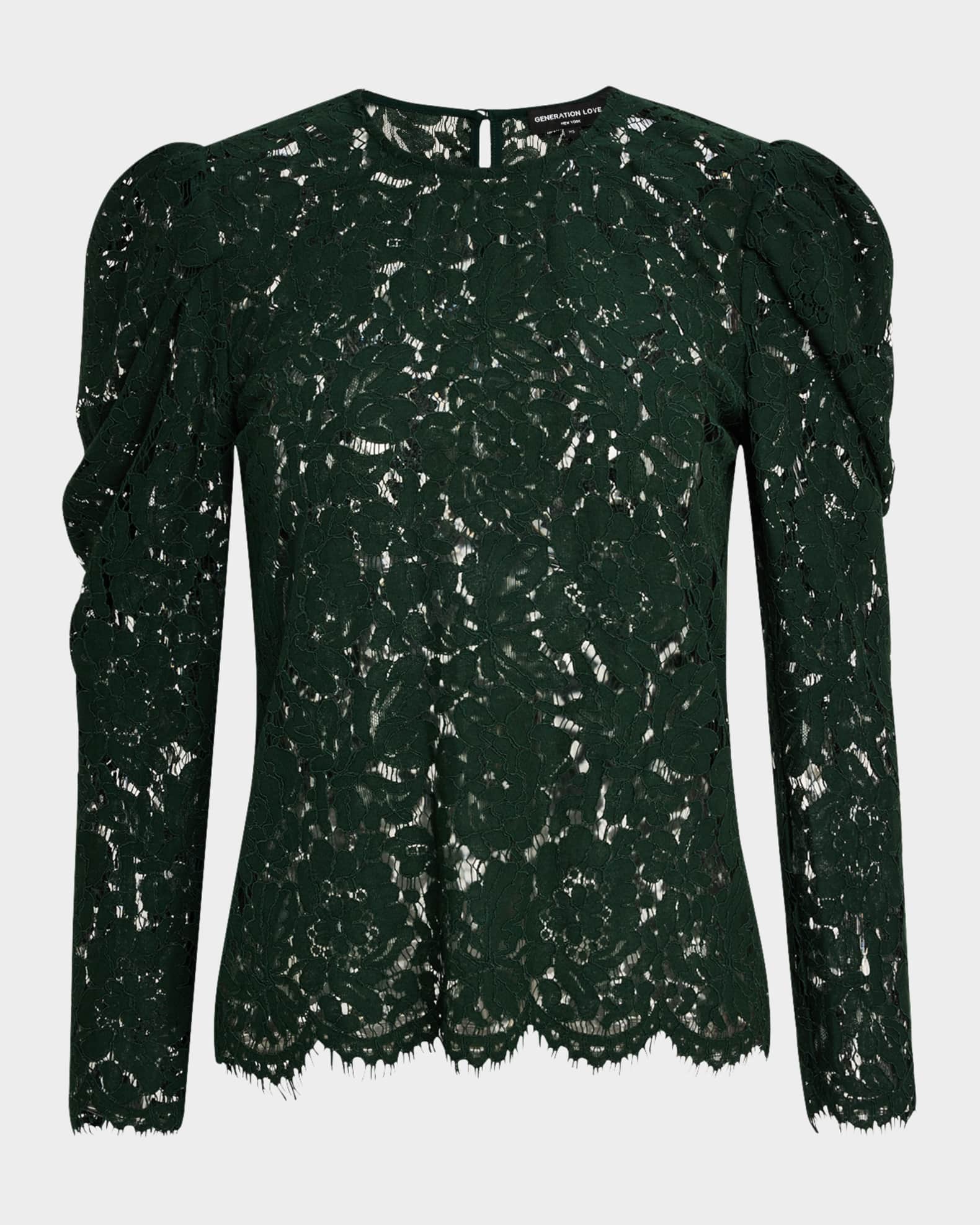 Rue Lace Puff-Sleeve Top 0