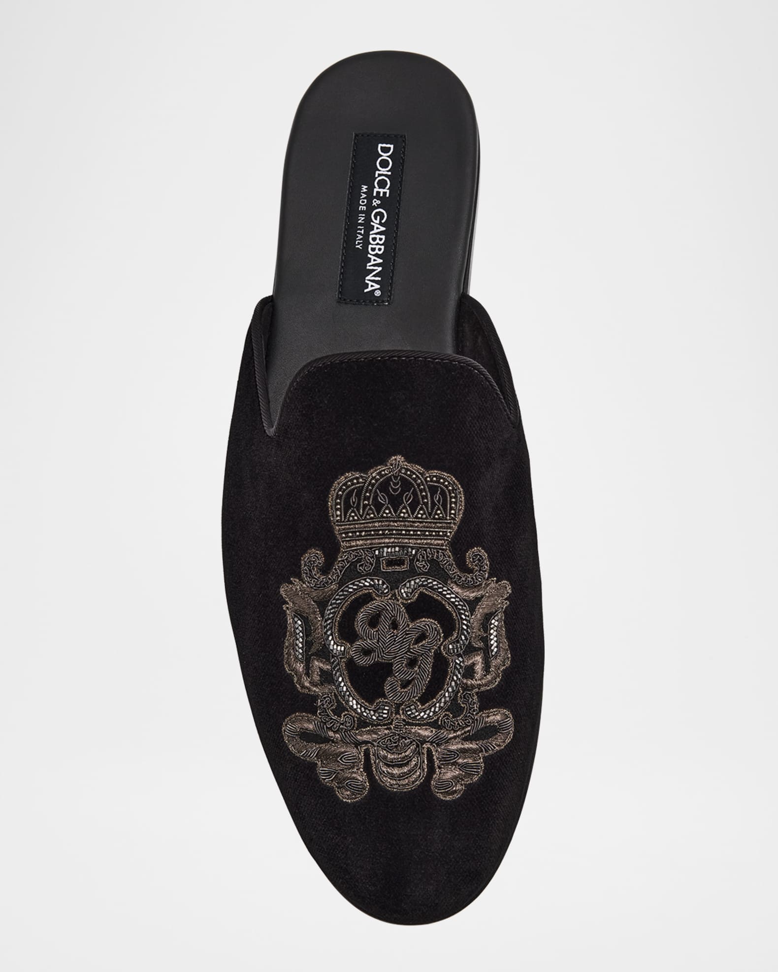Dolce&Gabbana Men's Coat of Arms Embroidered Velvet House