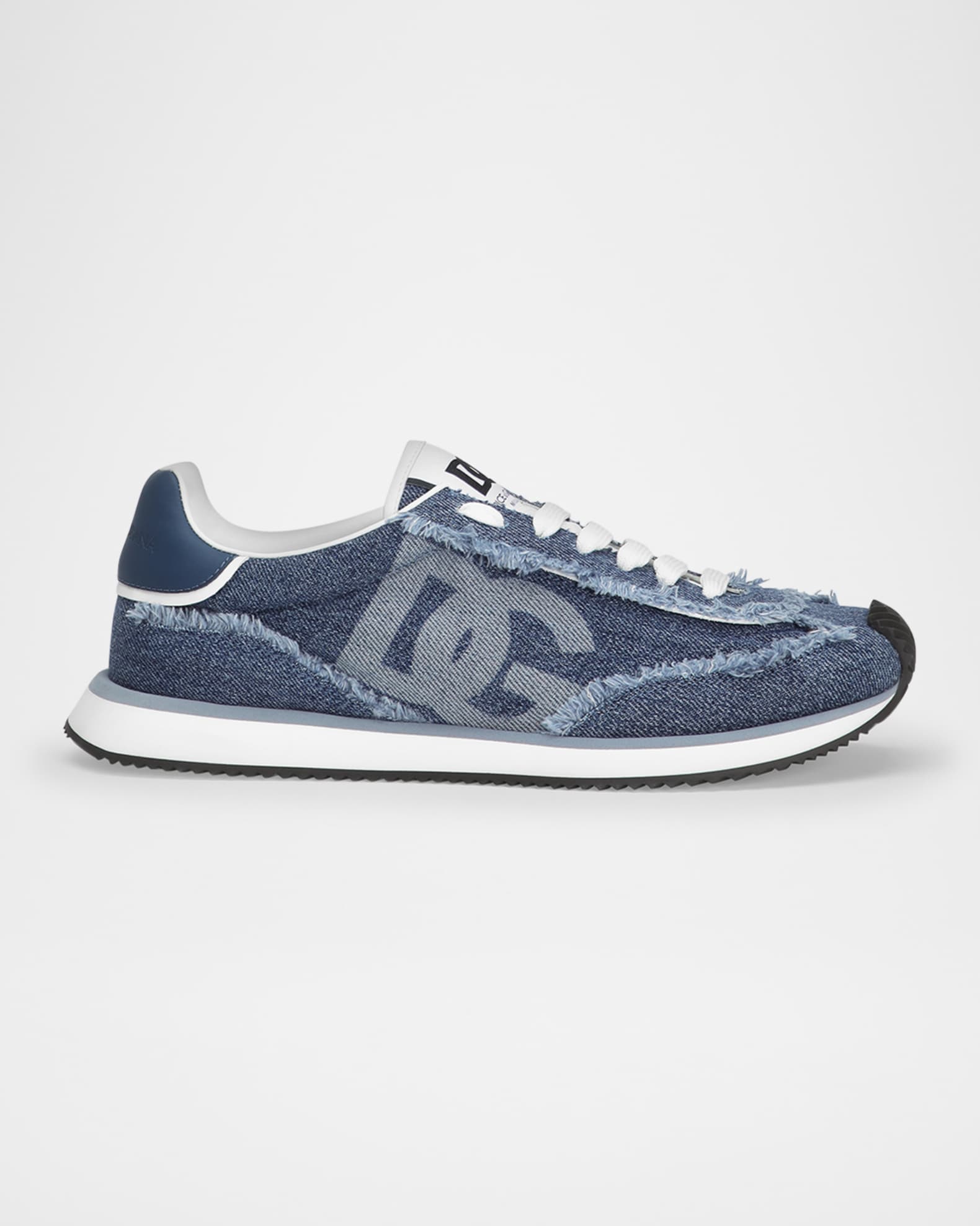 Men's Frayed Denim DG Low-Top Sneakers 0