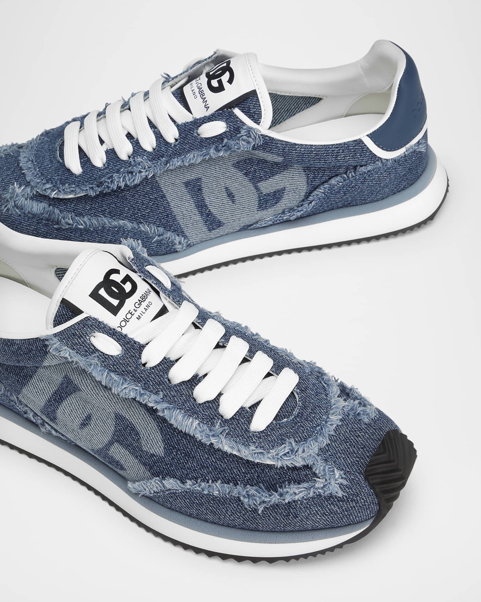 スニーカー DG CUSHION SNEAKERS IN DENIM Dolce & Gabbana Dg Cushion Denim Sneakers in Blue | Lyst