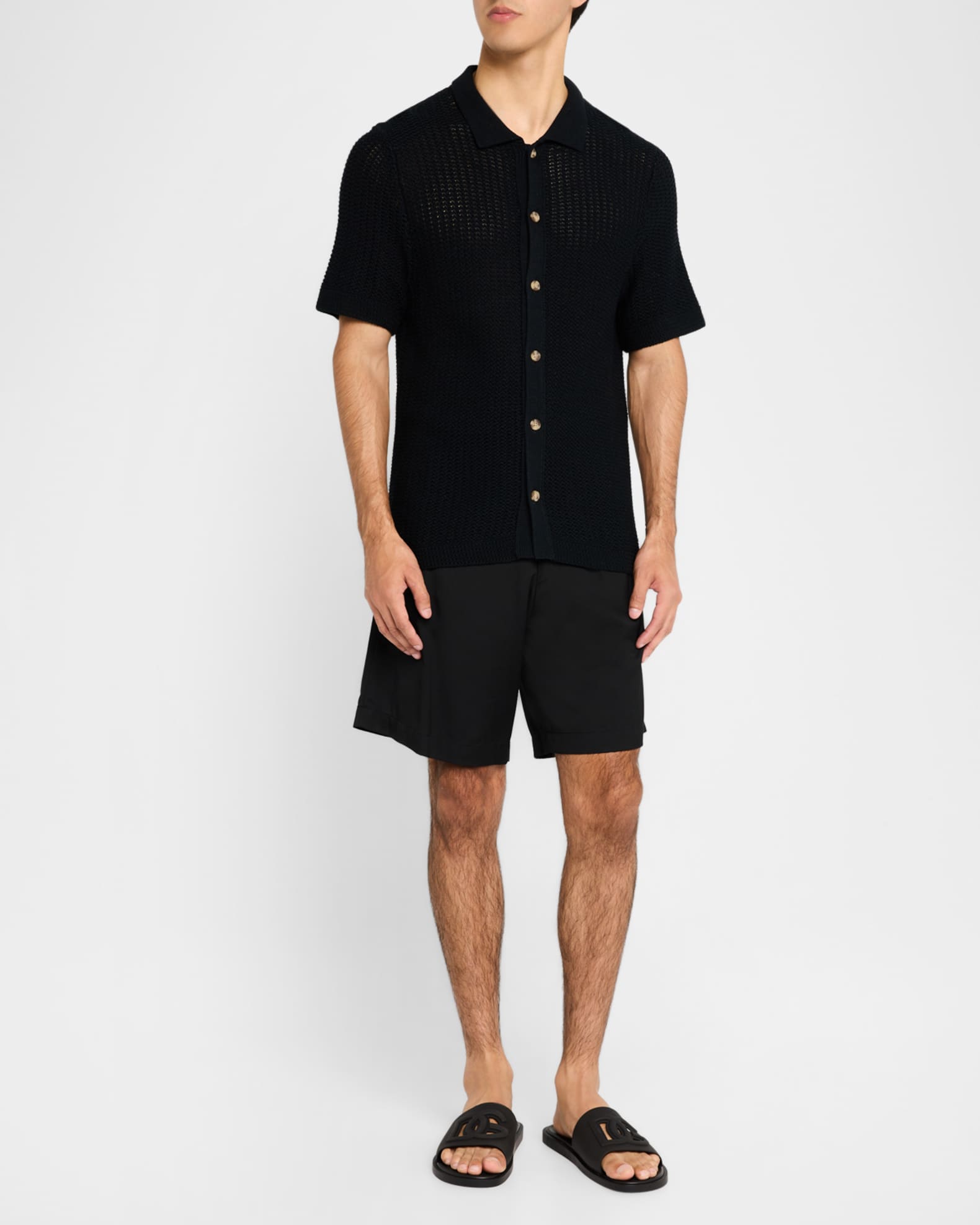 Dolce&Gabbana Men's Rubber Beachwear Pool Slides | Neiman Marcus