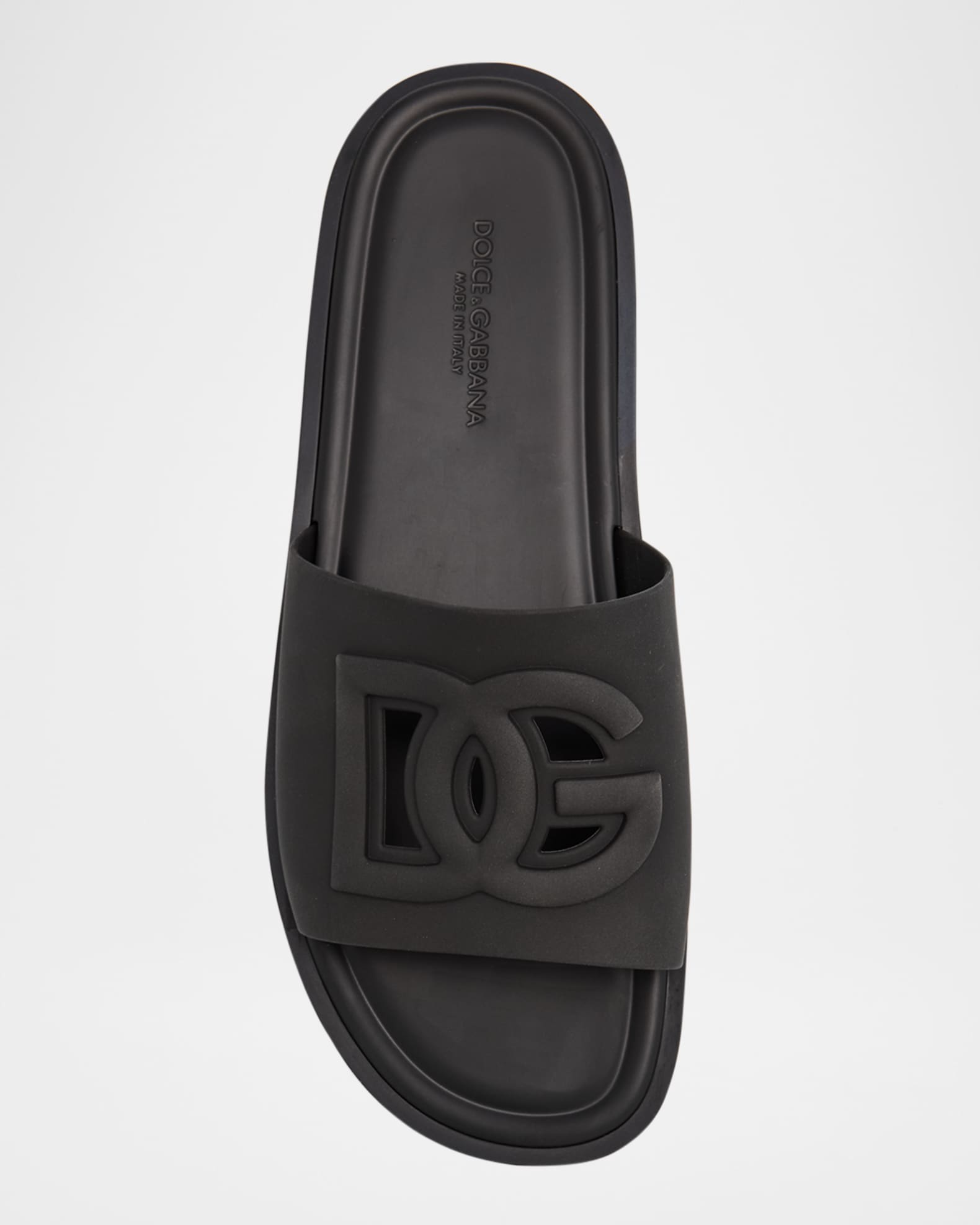 注目！【DOLCE＆GABBANA】Beachwear ラバープールスライド Dolce&Gabbana Men's Rubber Beachwear Pool Slides | Neiman Marcus