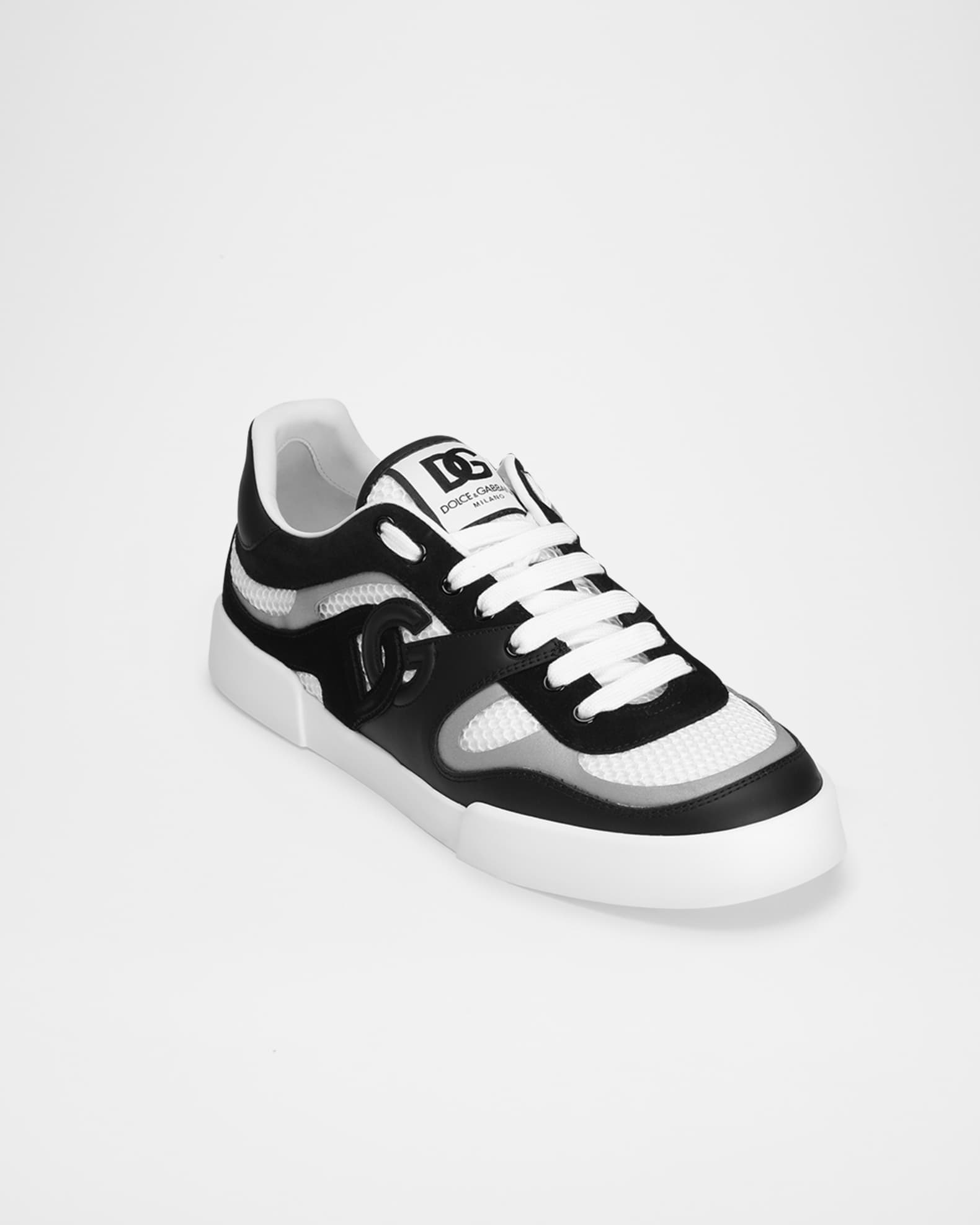 Men's Mesh and Leather Low-Top Sneakers 1