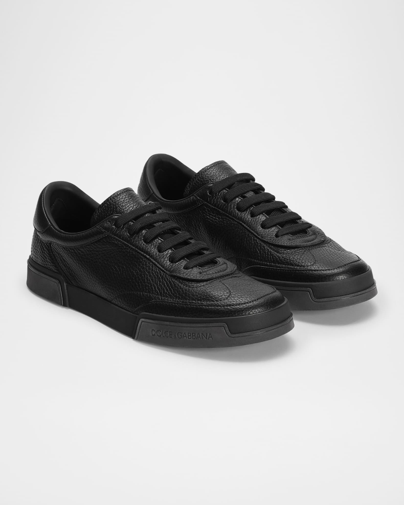 Men's Grained Leather Low-Top Sneakers 1