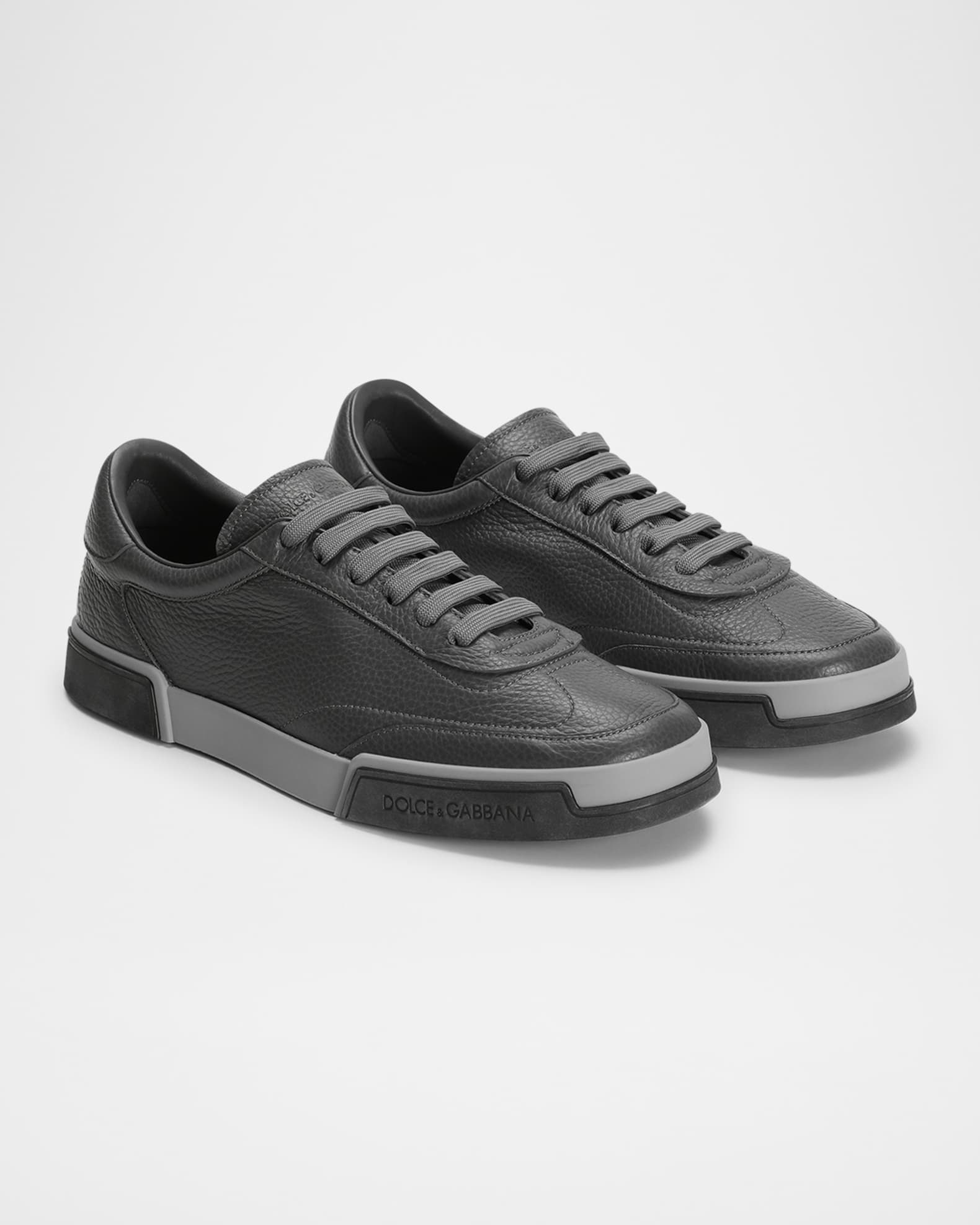 Men's Grained Leather Low-Top Sneakers 1