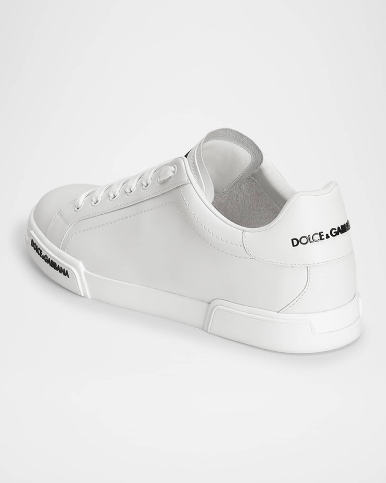Dolce & Gabbana White Leather Classic Low Top Sneakers Shoes