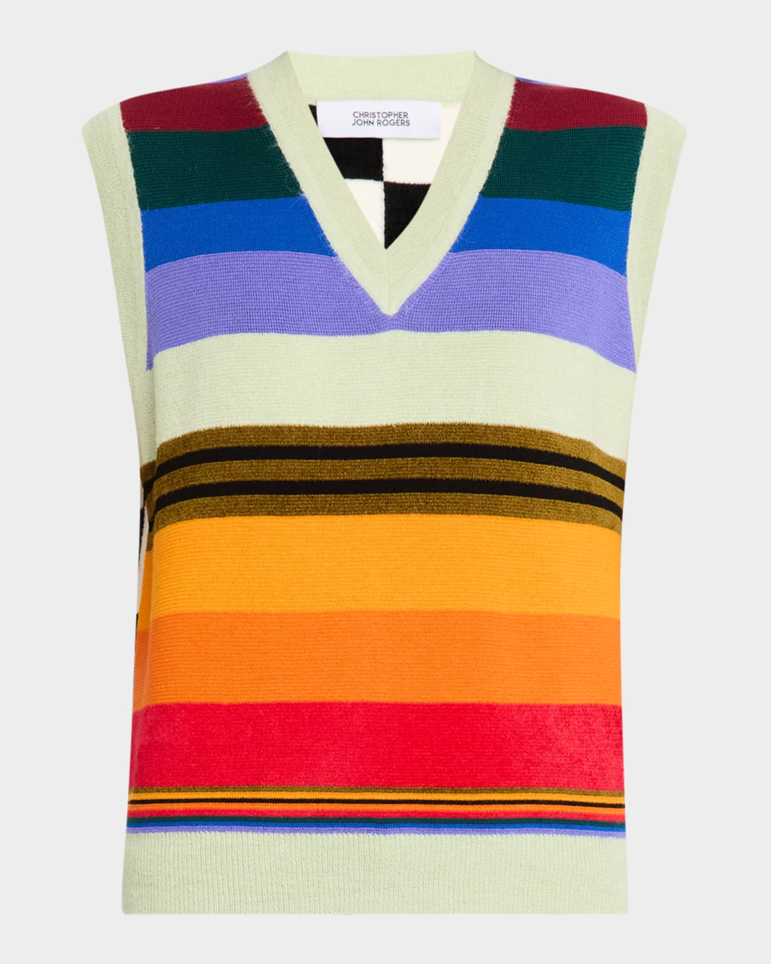 Rainbow Striped Knit Vest 0