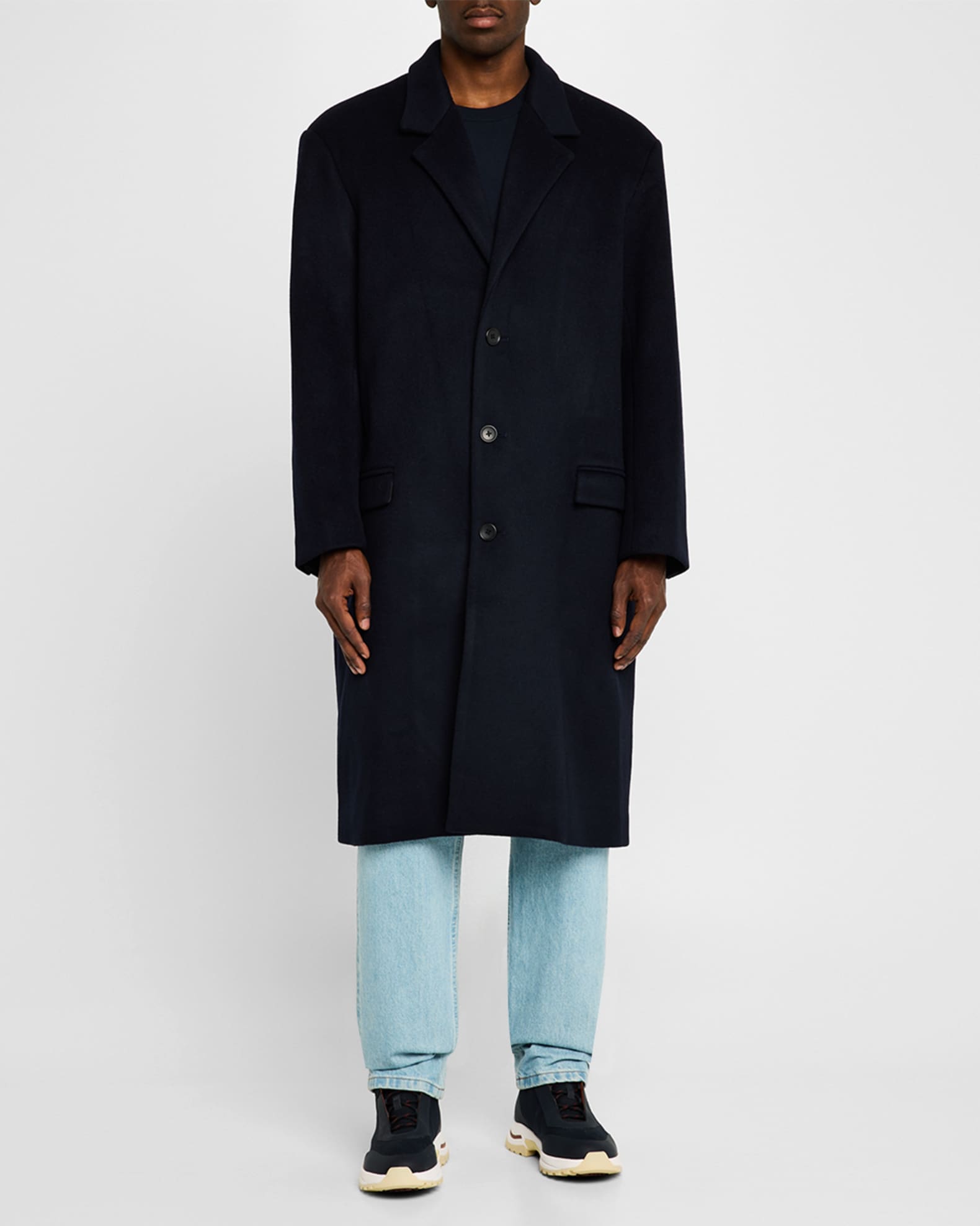 Men's Brushed Wool Overcoat - Thumbnail 2