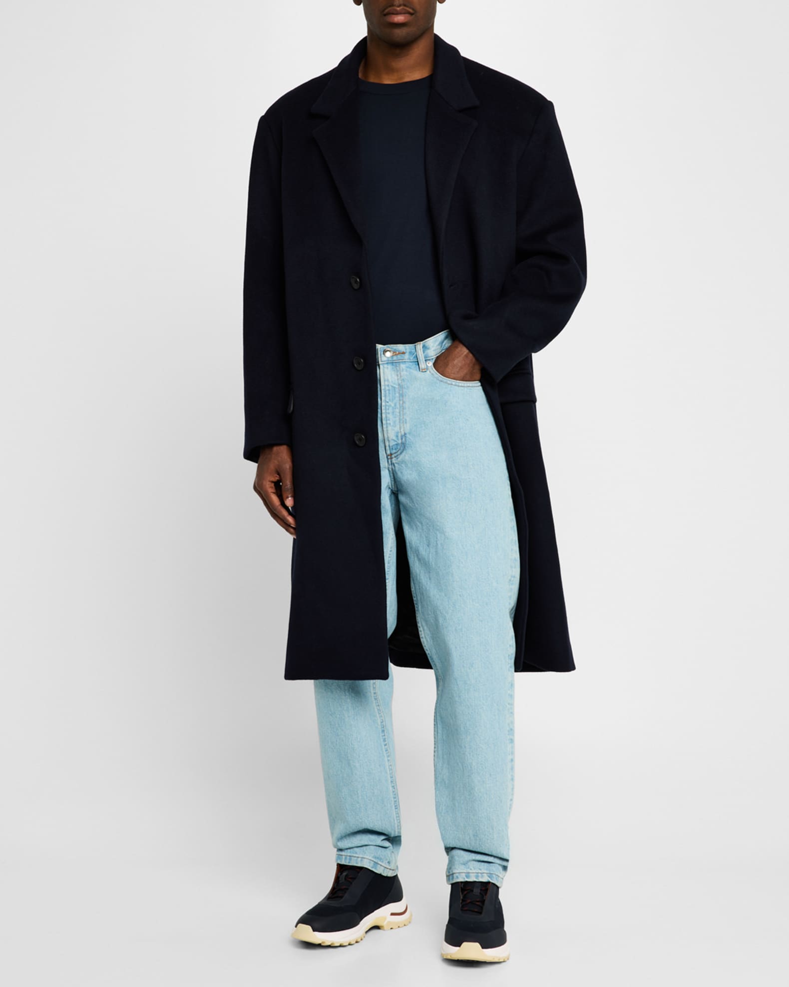 John Elliott Men s Brushed Wool Overcoat Neiman Marcus