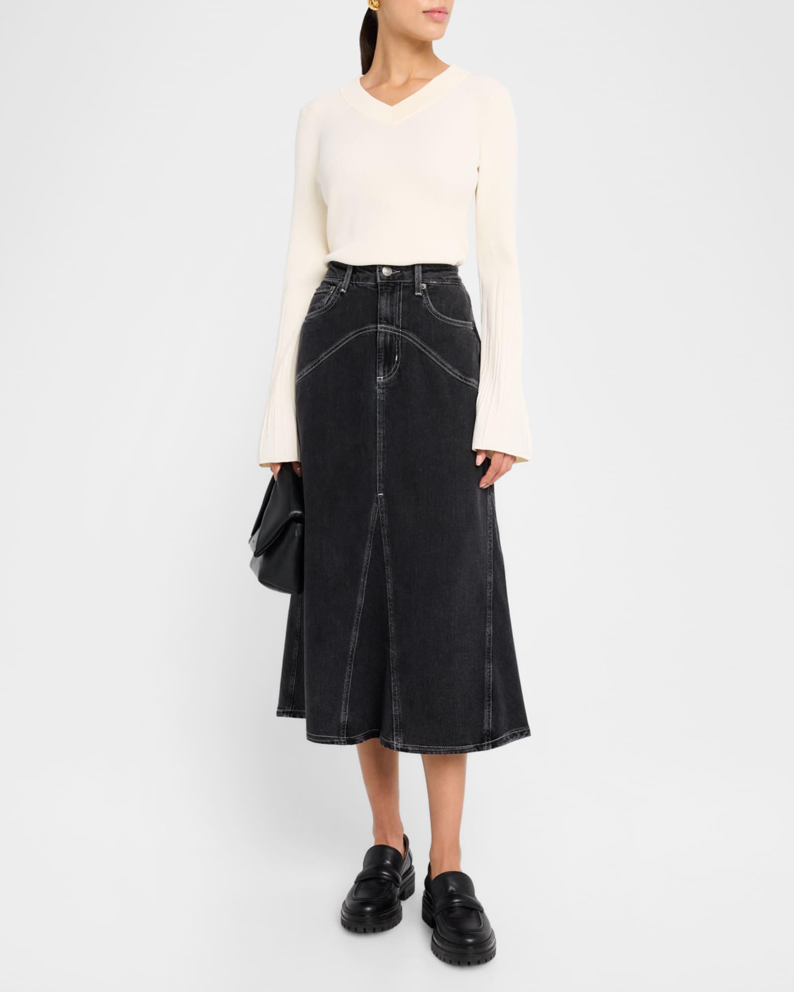 Austen Ribbed V-Neck Top 1