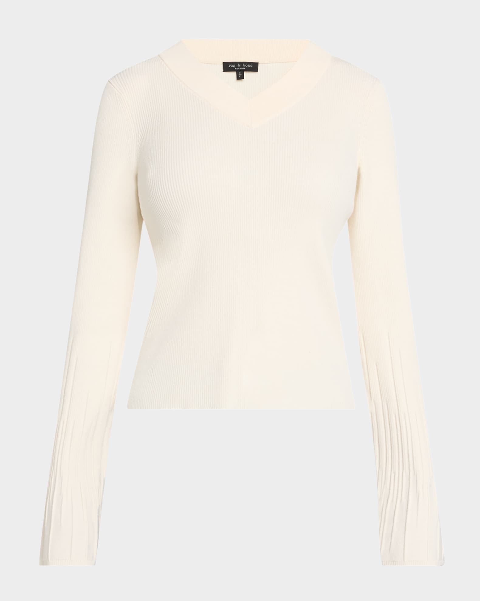 Austen Ribbed V-Neck Top 0