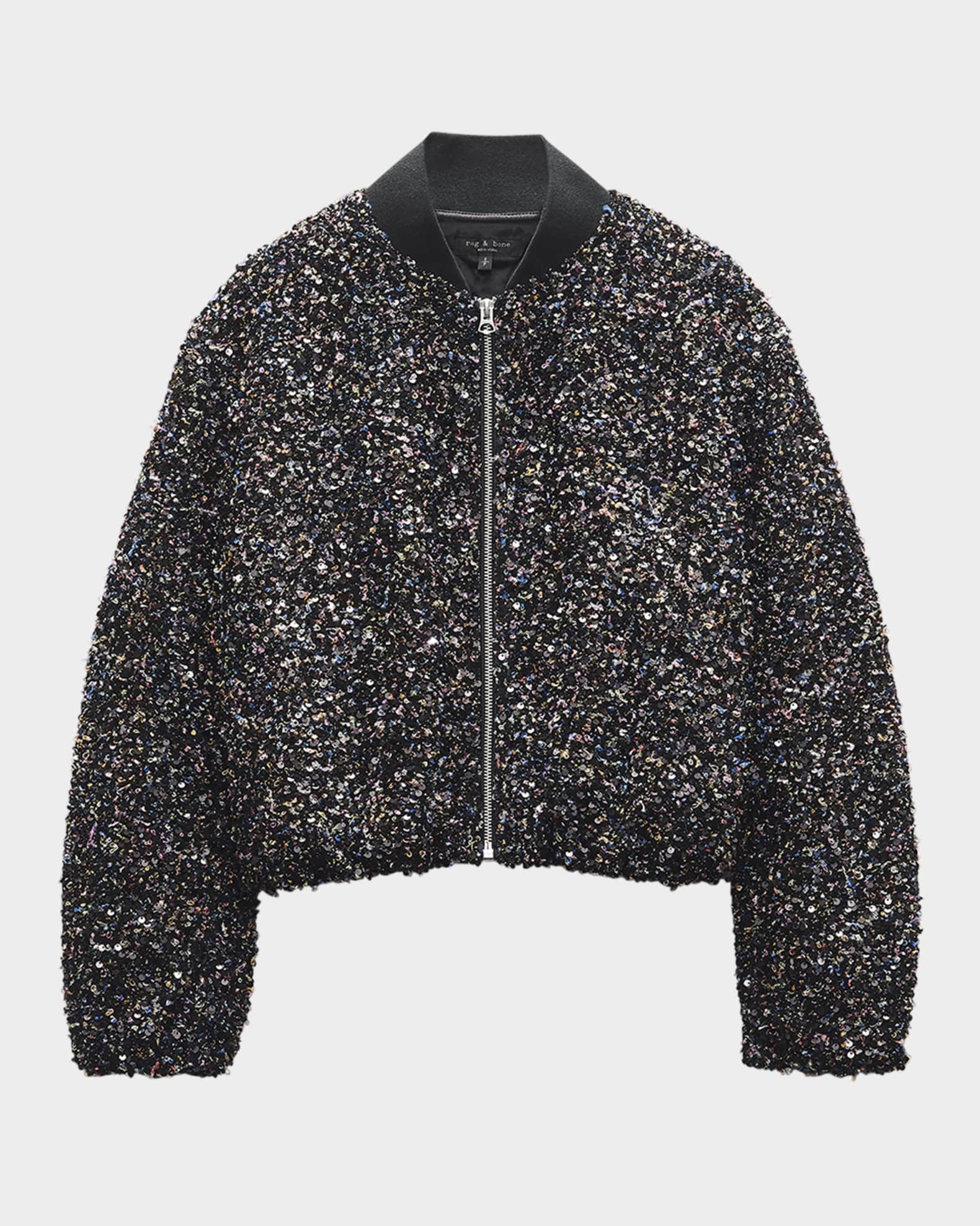 Alice and olivia sequin bomber jacket sale