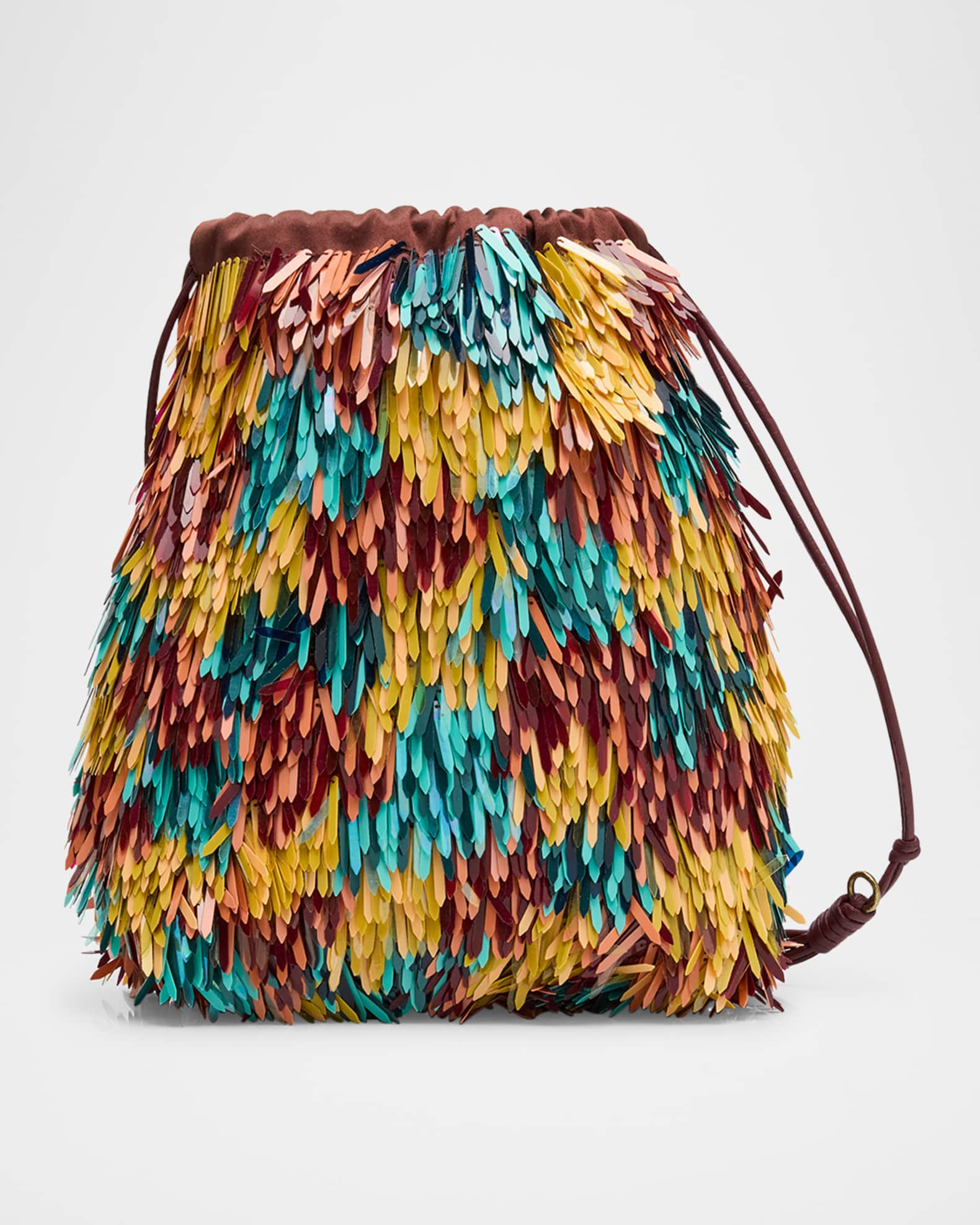 Ulla Johnson Celeste Sequined Drawstring Shoulder Bag