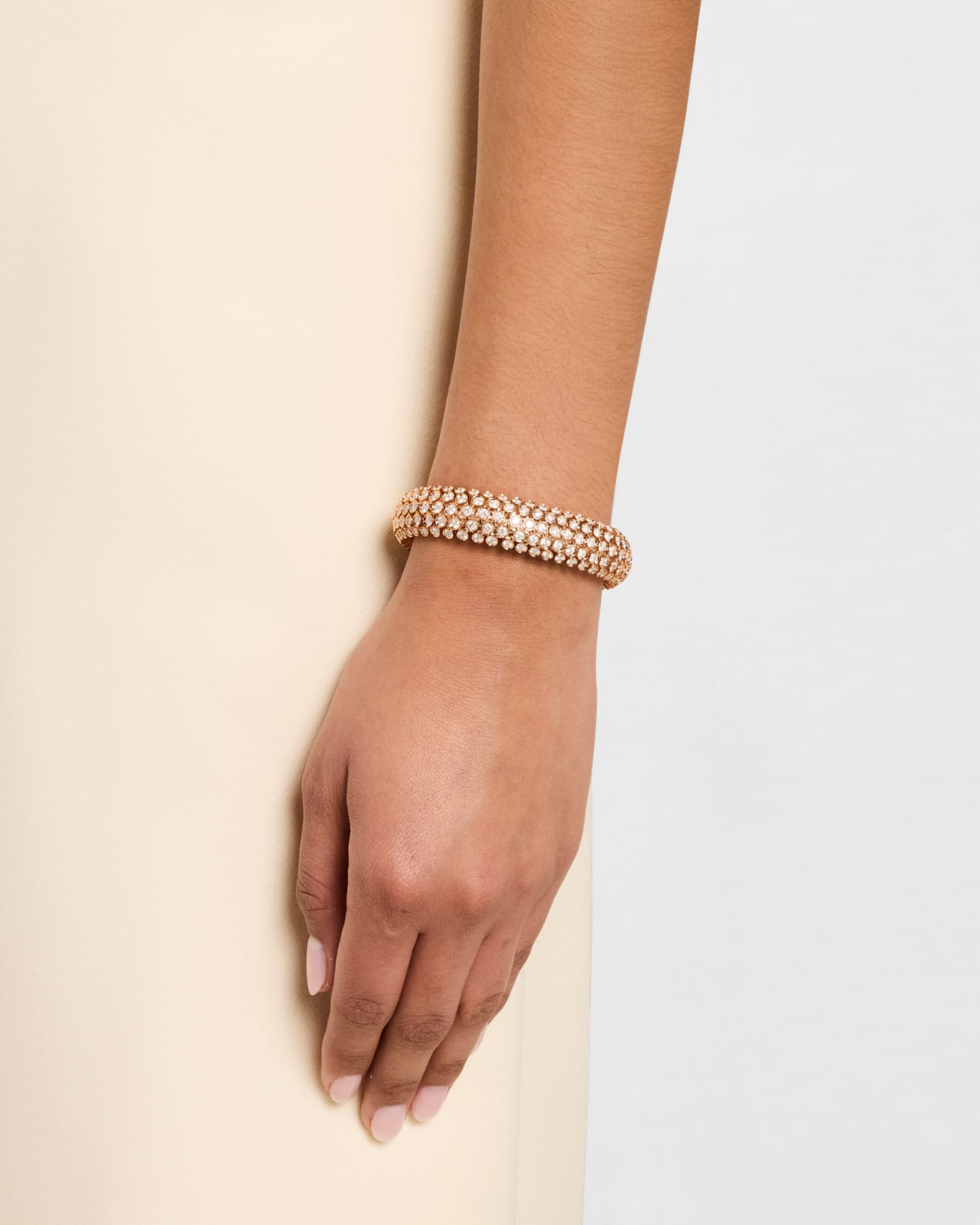 18K Rose Gold Diamond Bangle Bracelet 1