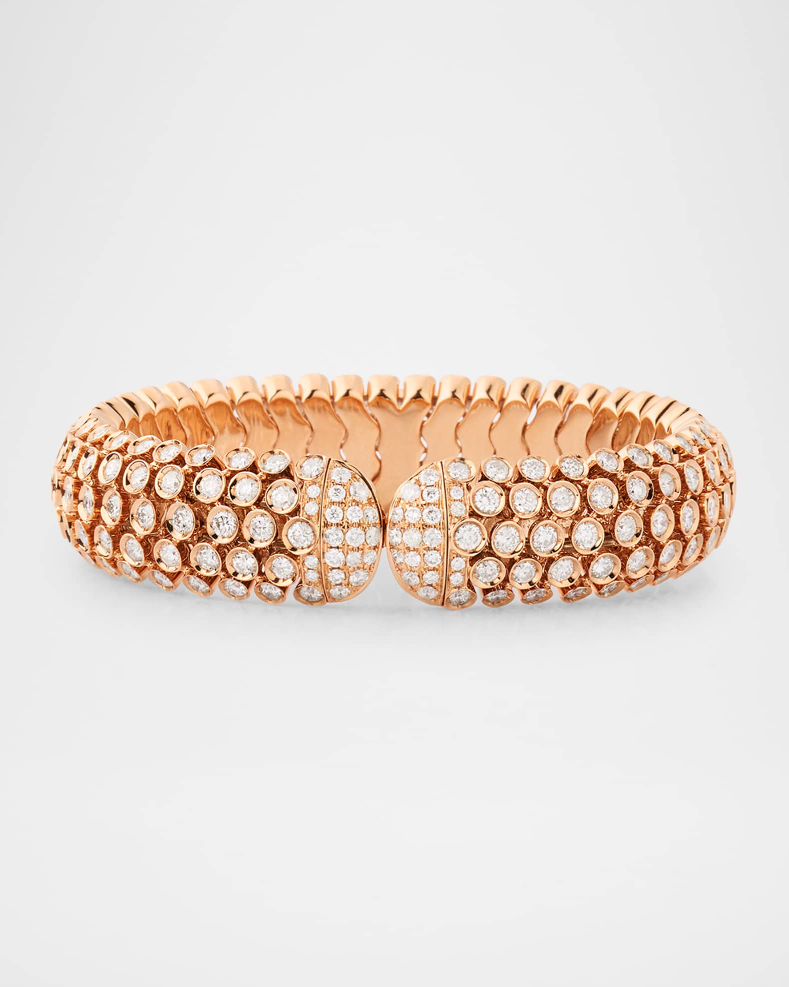 18K Rose Gold Diamond Bangle Bracelet 0