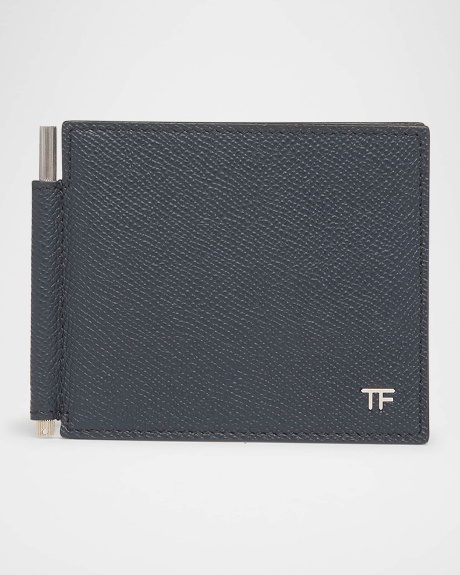 TOM FORD Men's T Line Grained Leather Money Clip Wallet | Neiman