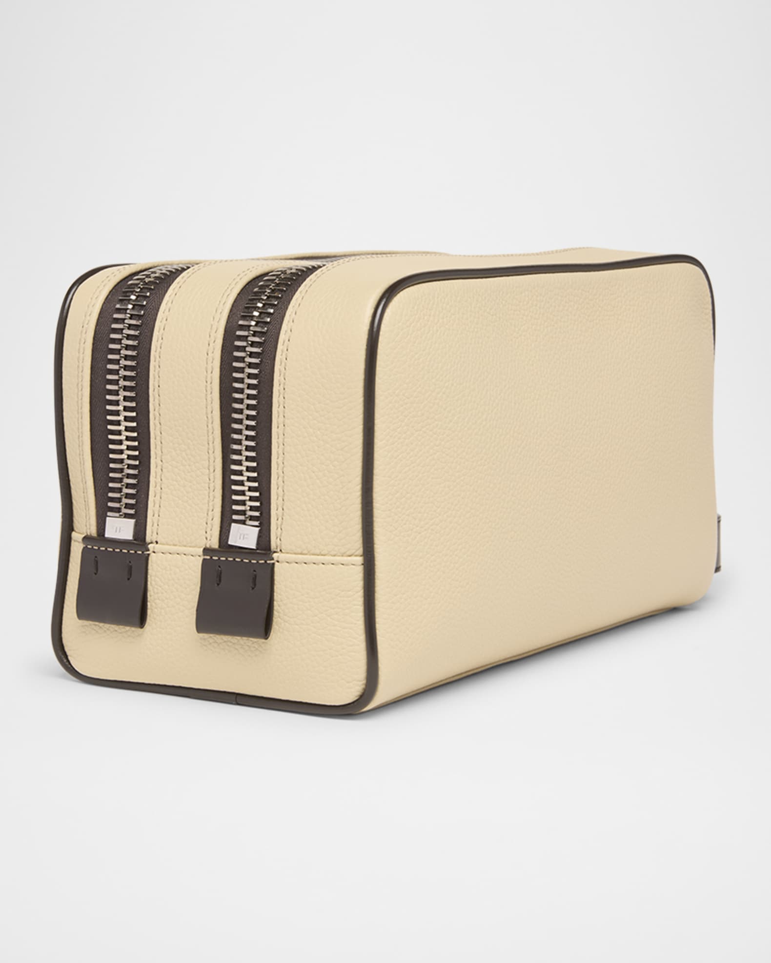 TOM FORD Men's Double-Zip Soft Grain Leather Toiletry Bag
