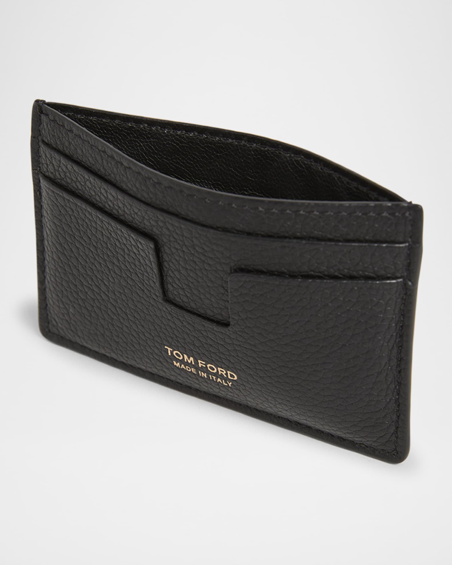 TOM FORD Men's T-Line Grained Leather Card Holder | Neiman