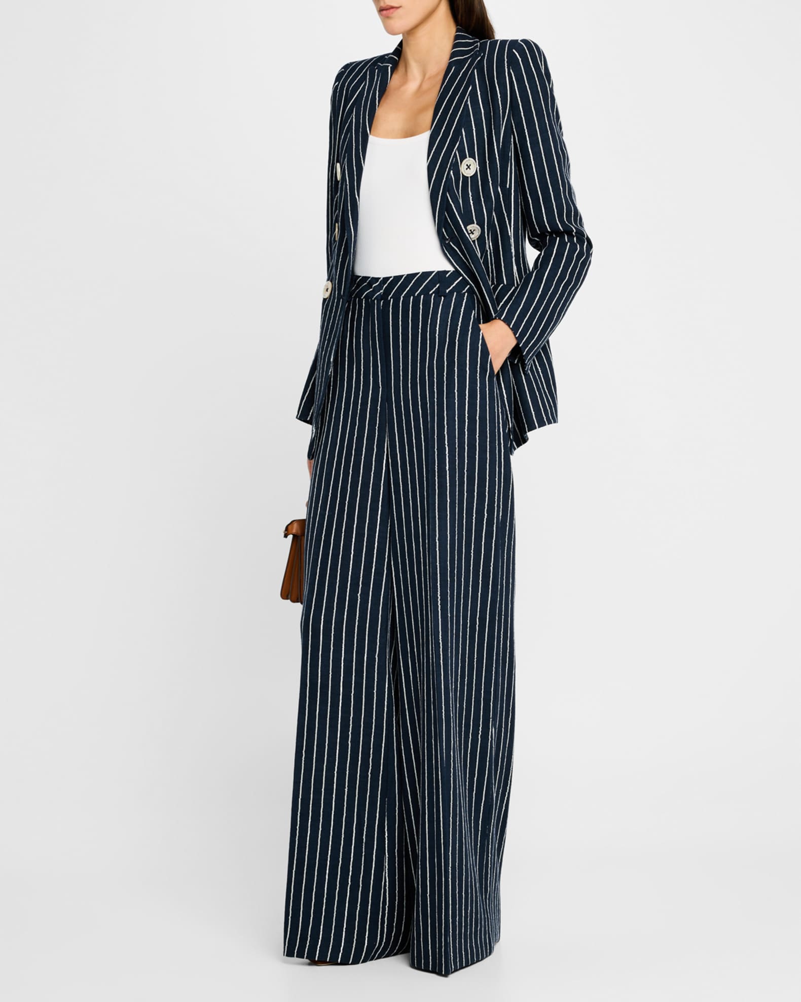 Chain Pinstripe Full-Leg Pants 1