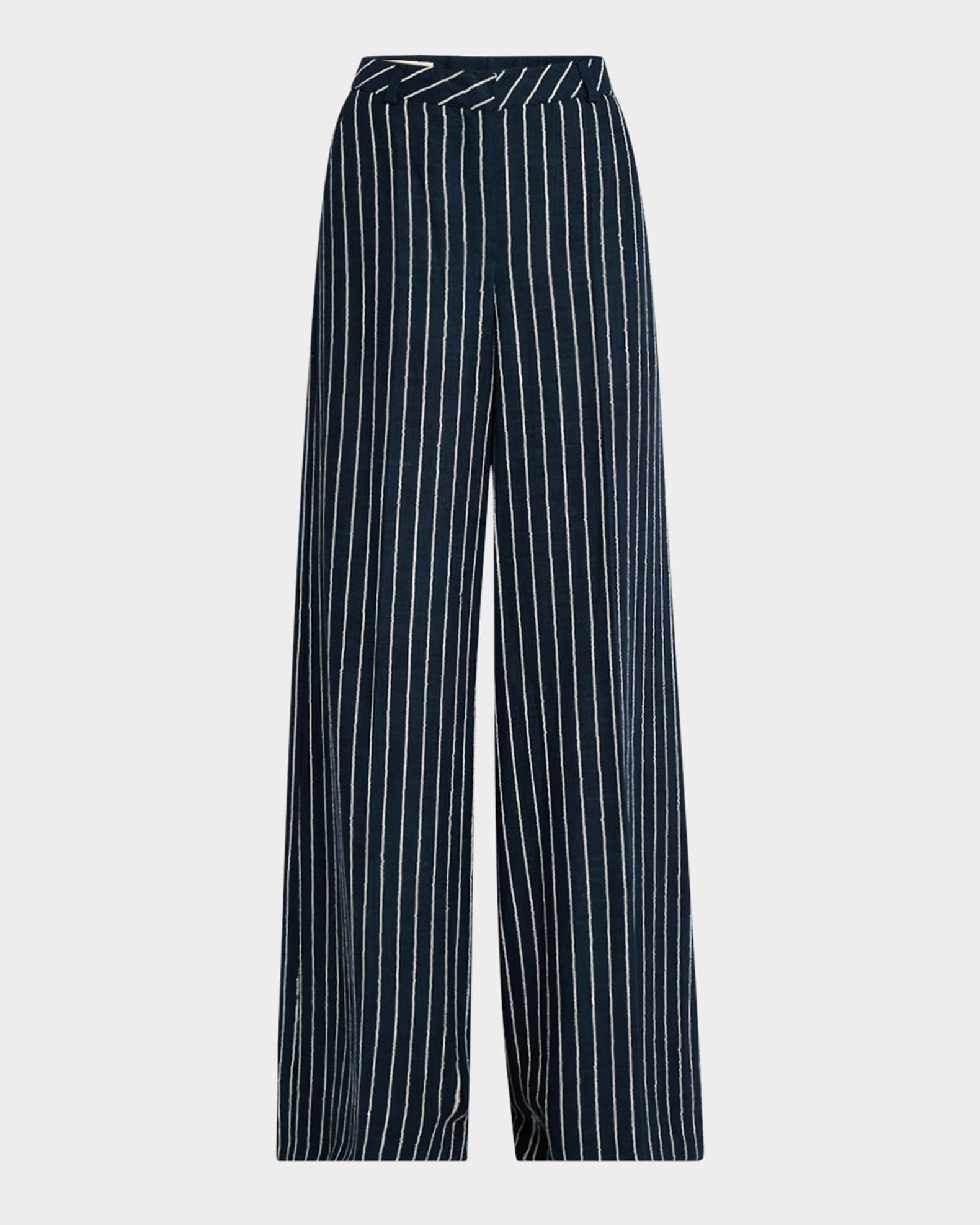 Chain Pinstripe Full-Leg Pants 0