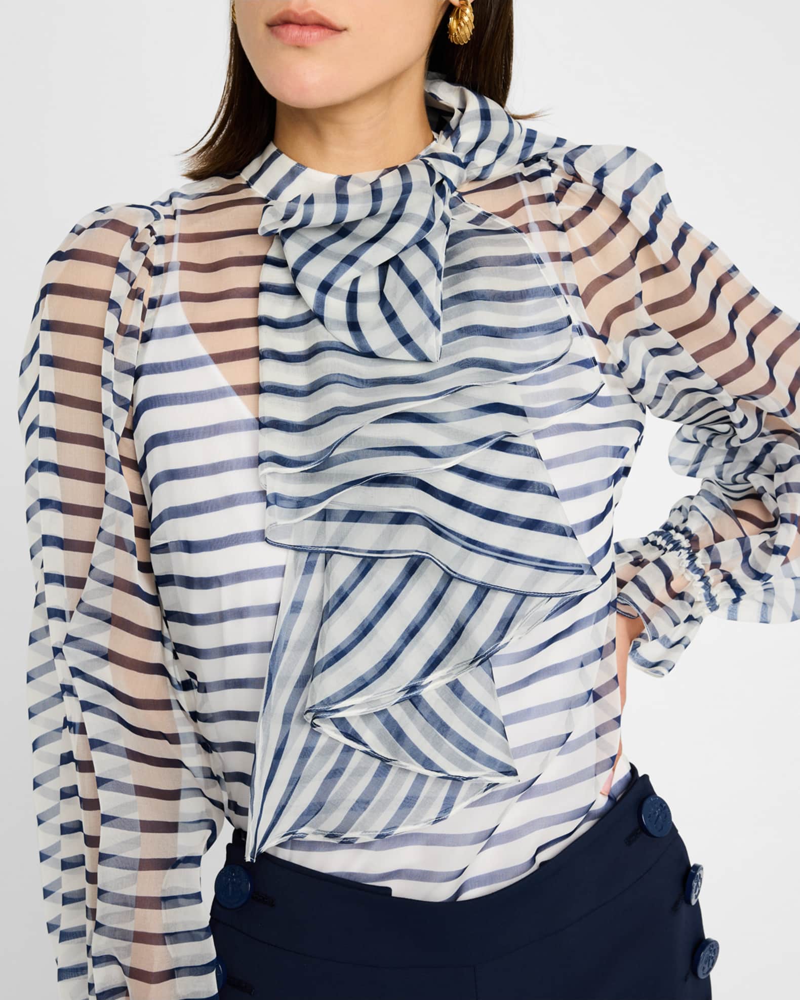 2025年最新】orgue stripe frill collar blouseの人気アイテム
