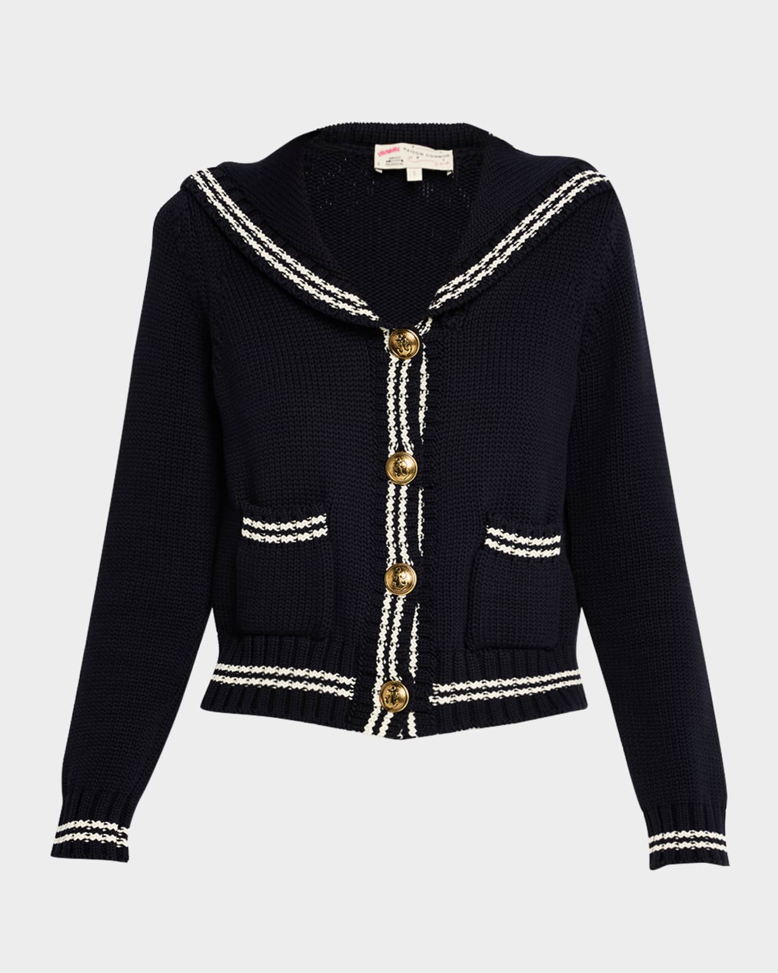 Cotton-Blend Nautical Cardigan 0