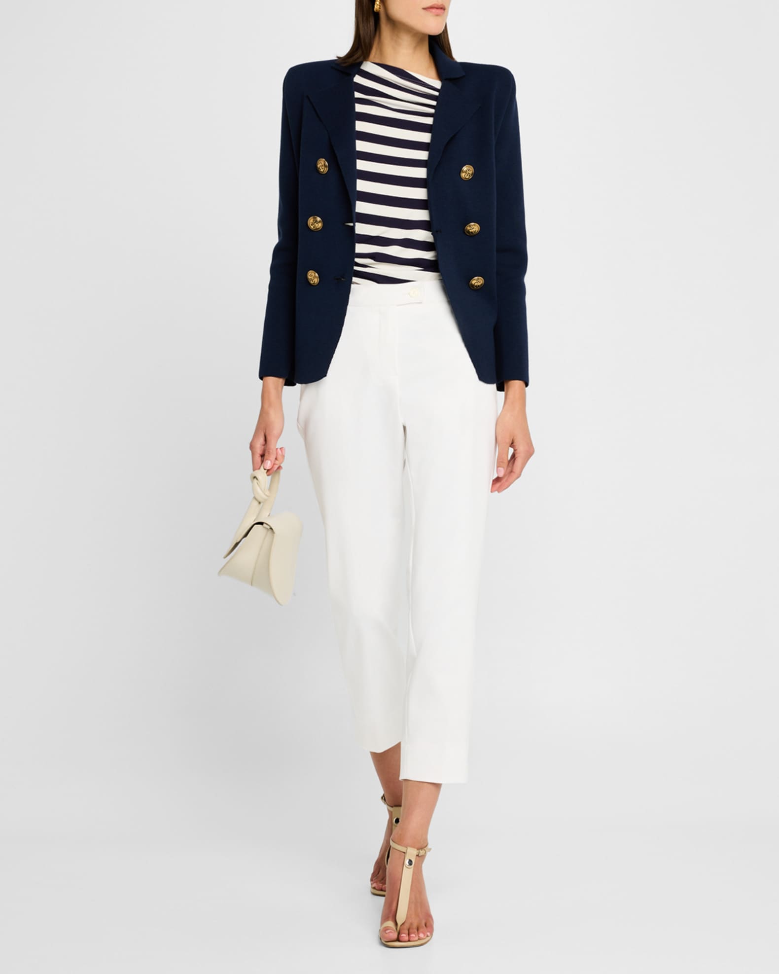Ruched Off-The-Shoulder Striped Top 1