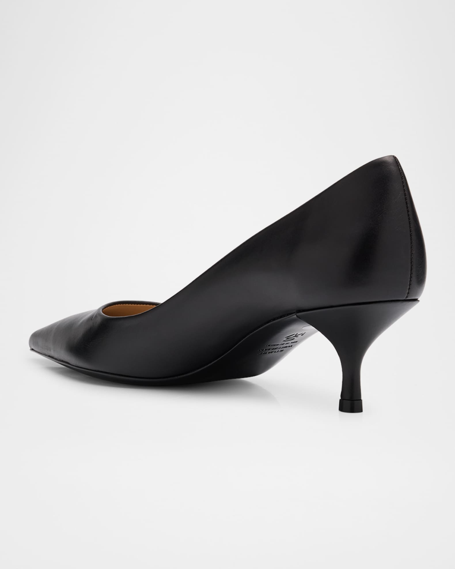 Stuart Weitzman Stuart Leather Kitten-Heel Pumps | Neiman Marcus