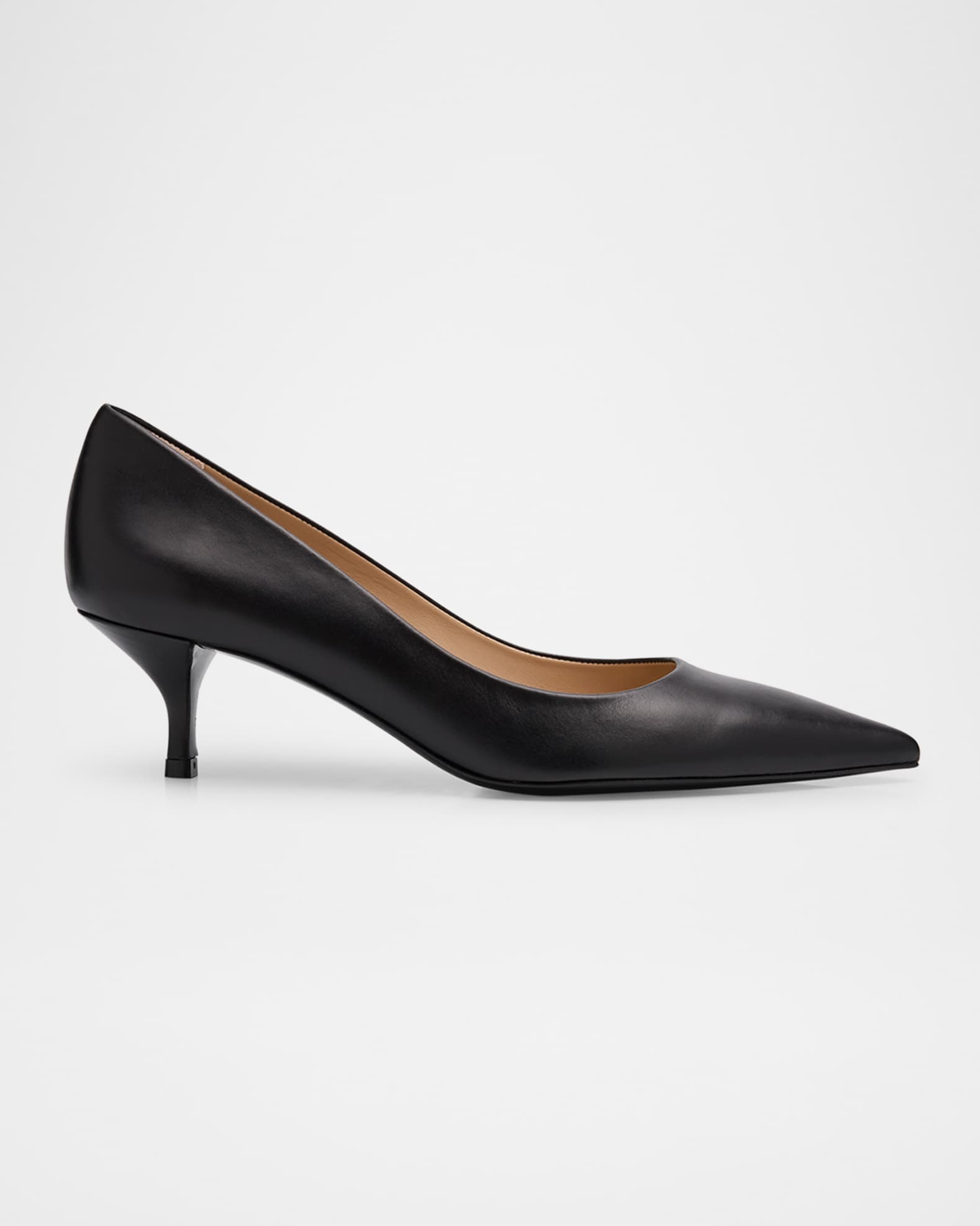 Stuart Leather Kitten-Heel Pumps 0