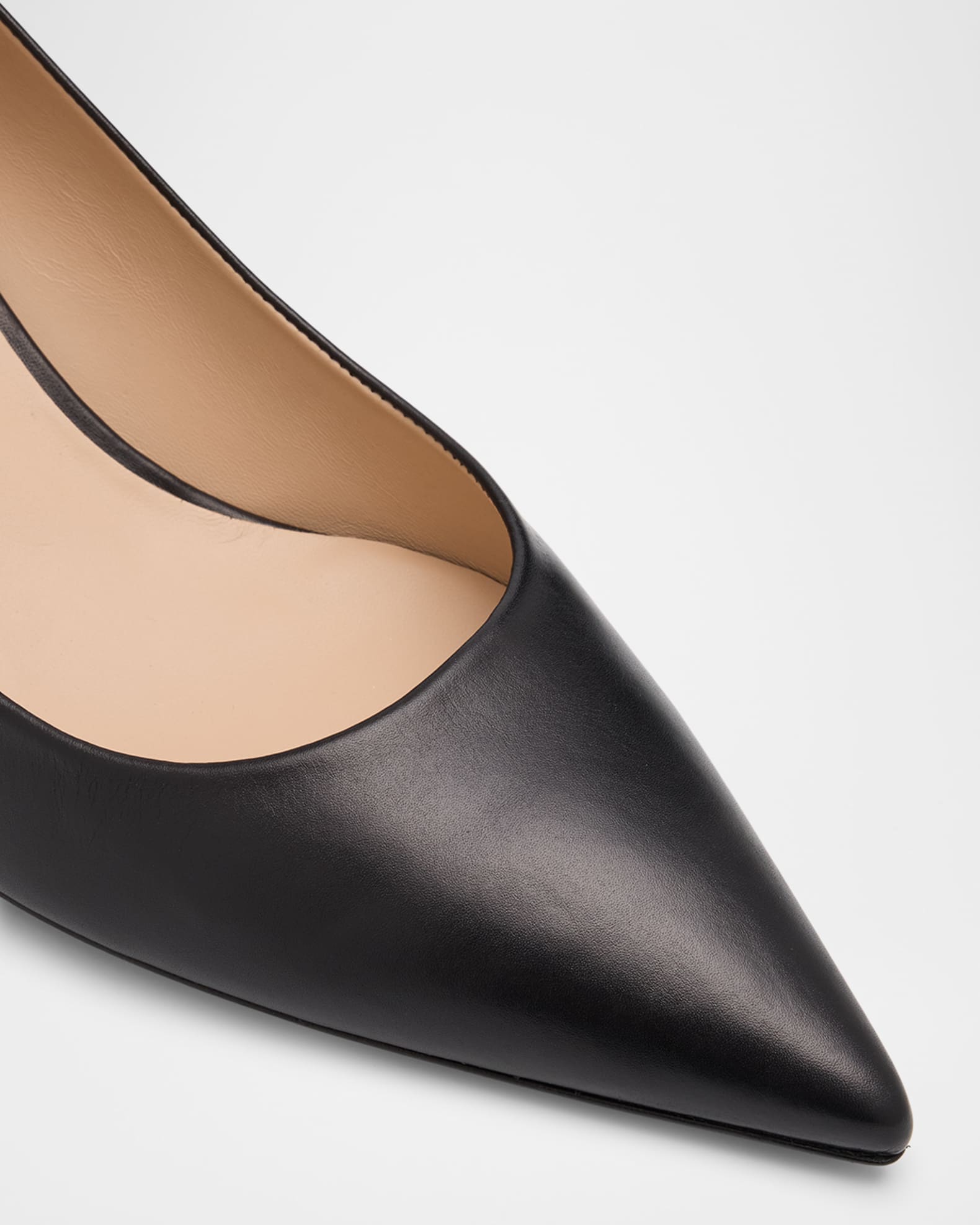Stuart Weitzman Stuart Leather Kitten-Heel Pumps | Neiman Marcus