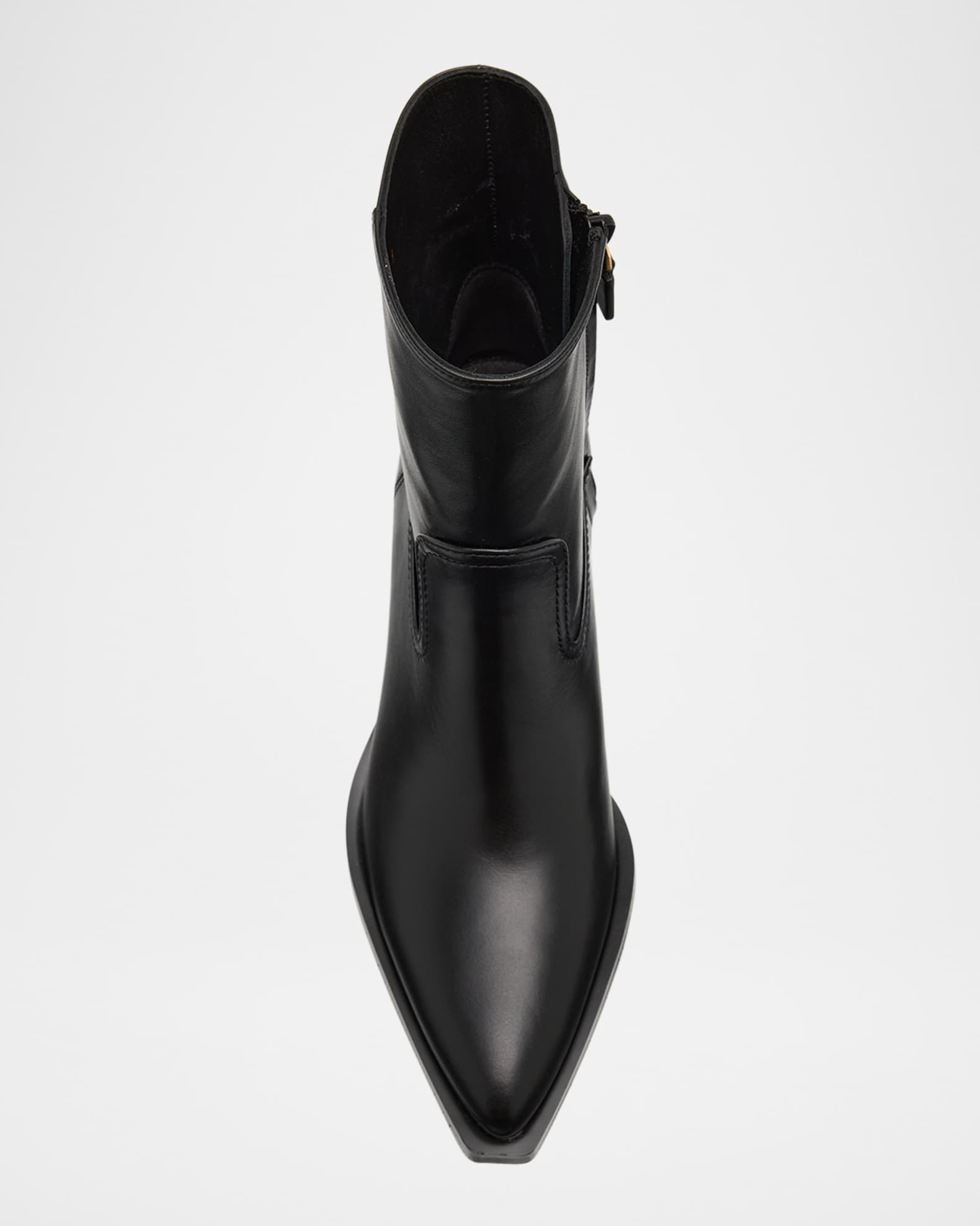 Stuart Weitzman Tate Pointed Zip Leather Booties Neiman Marcus