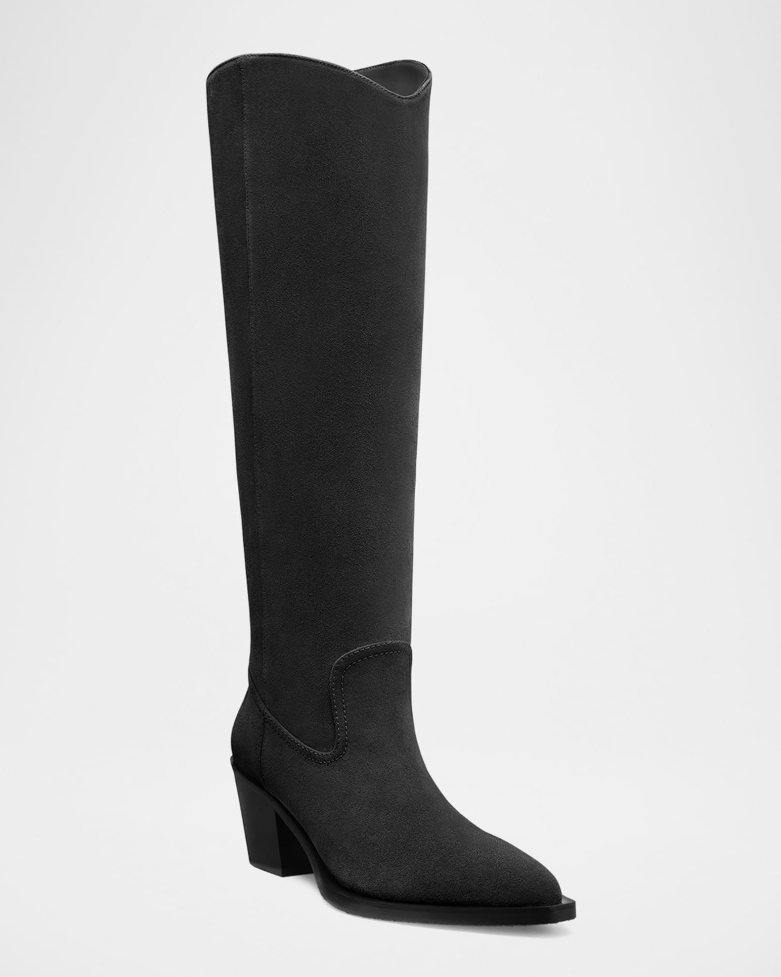 Tate Knee-High Pointed Suede Boots 1