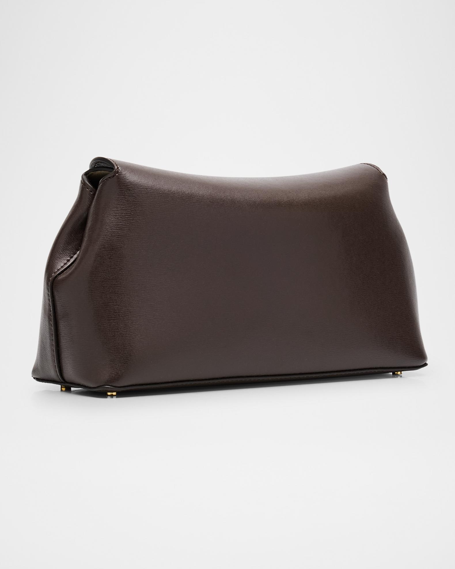 Toteme T Lock Flap Leather Clutch Bag | Neiman Marcus