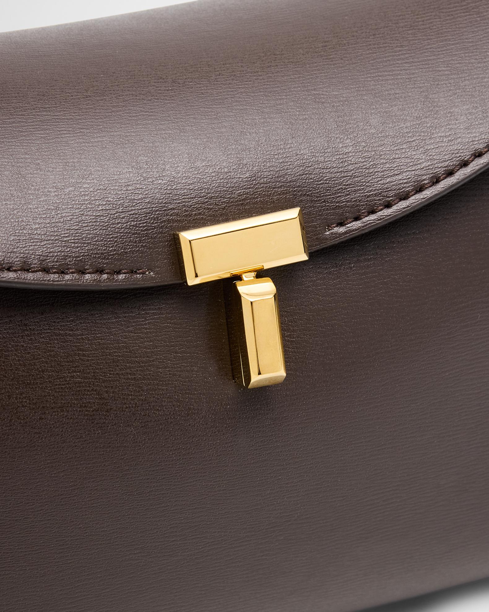 Toteme T Lock Flap Leather Clutch Bag | Neiman Marcus