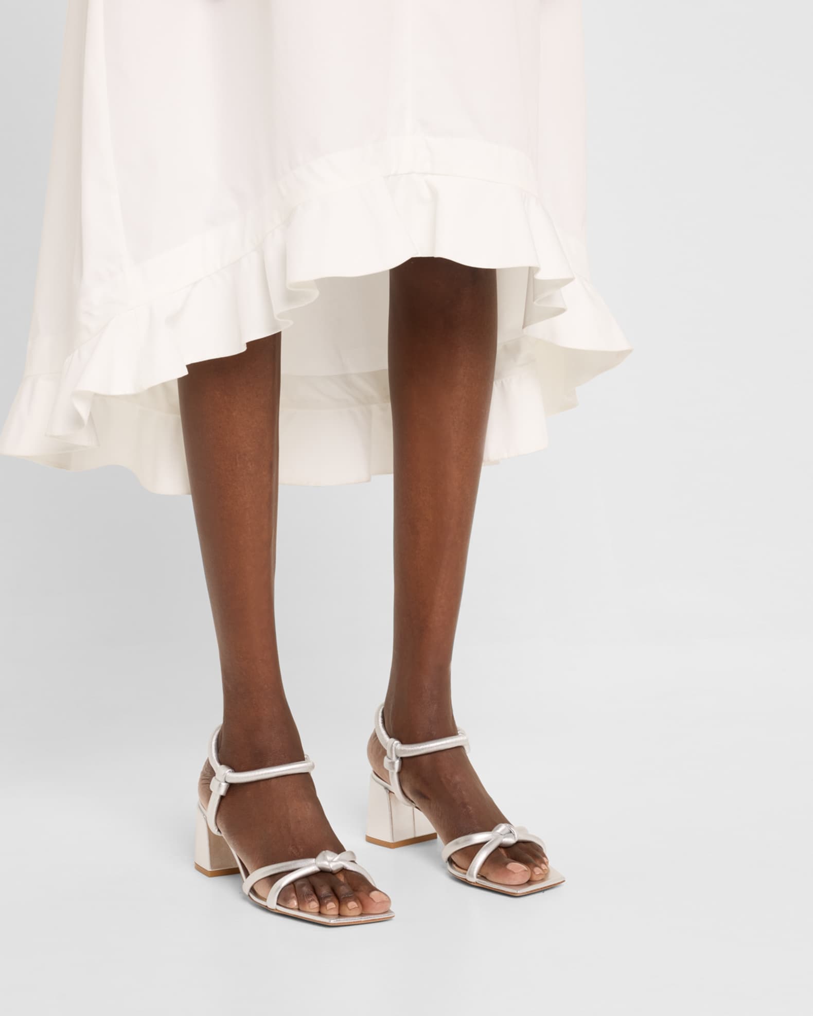 Leather Knot Ankle-Strap Sandals 1