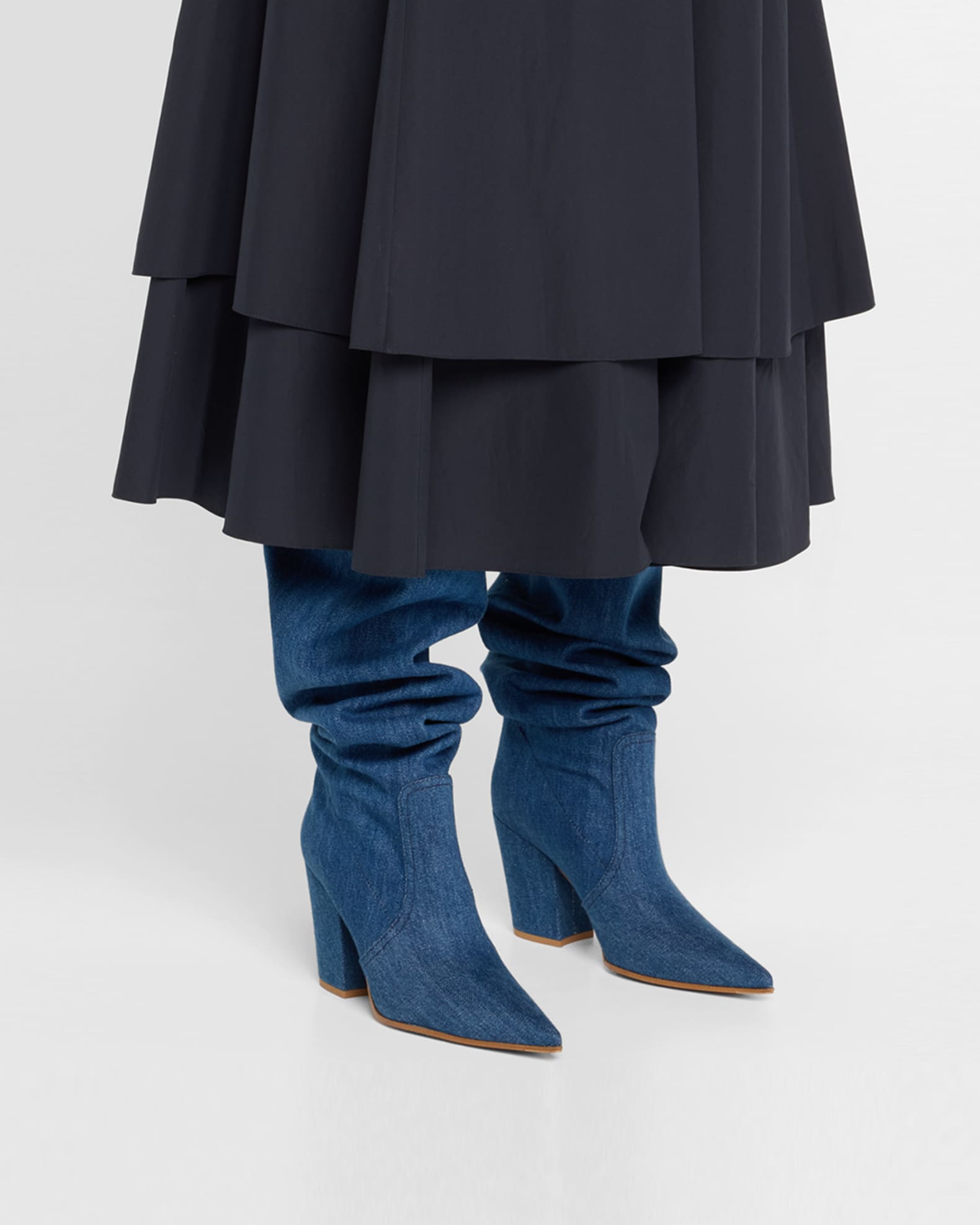 Gianvito Rossi Keinna Denim Over-The-Knee Boots | Neiman Marcus