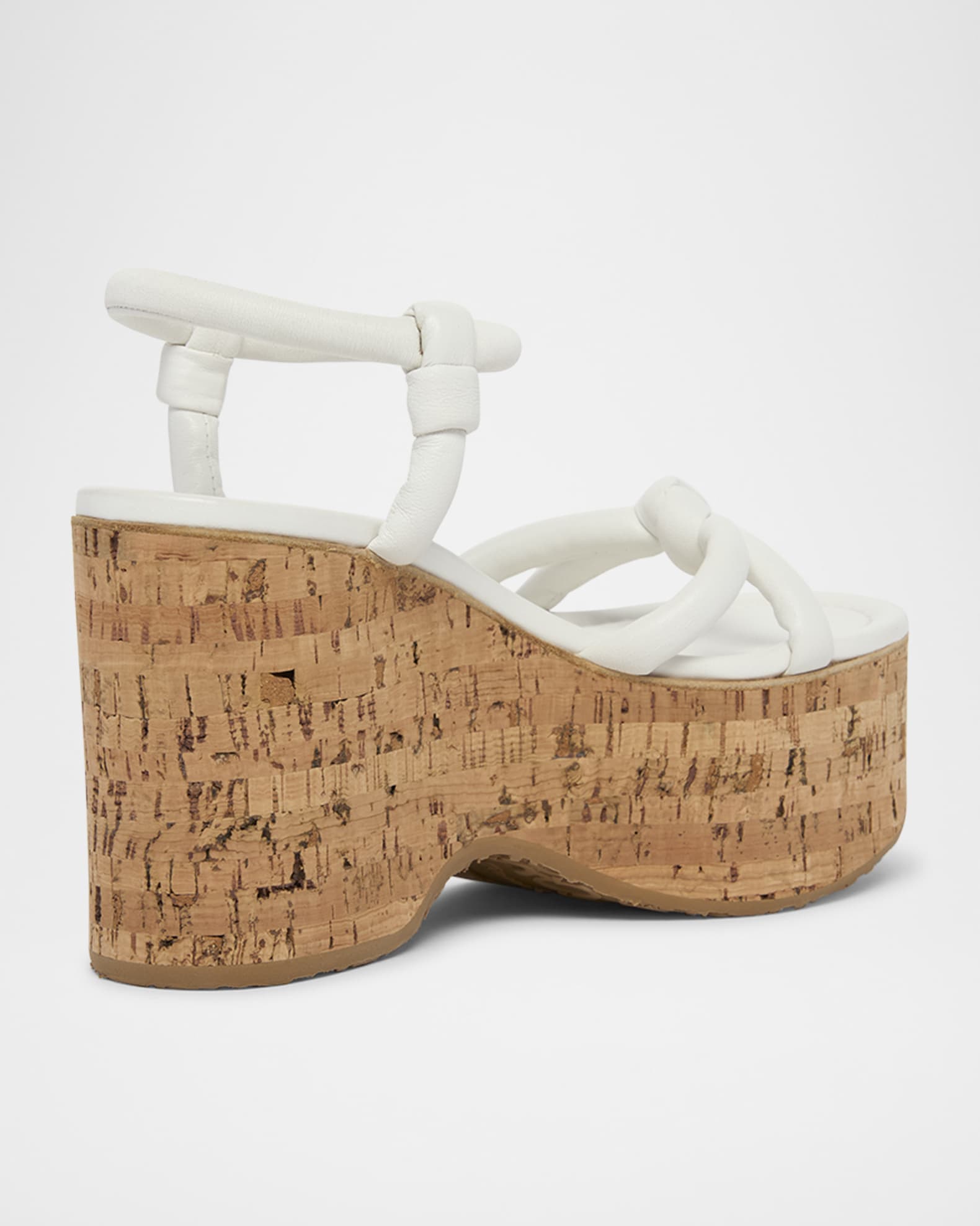 Gianvito Rossi Knotted Leather Ankle-Strap Platform Sandals