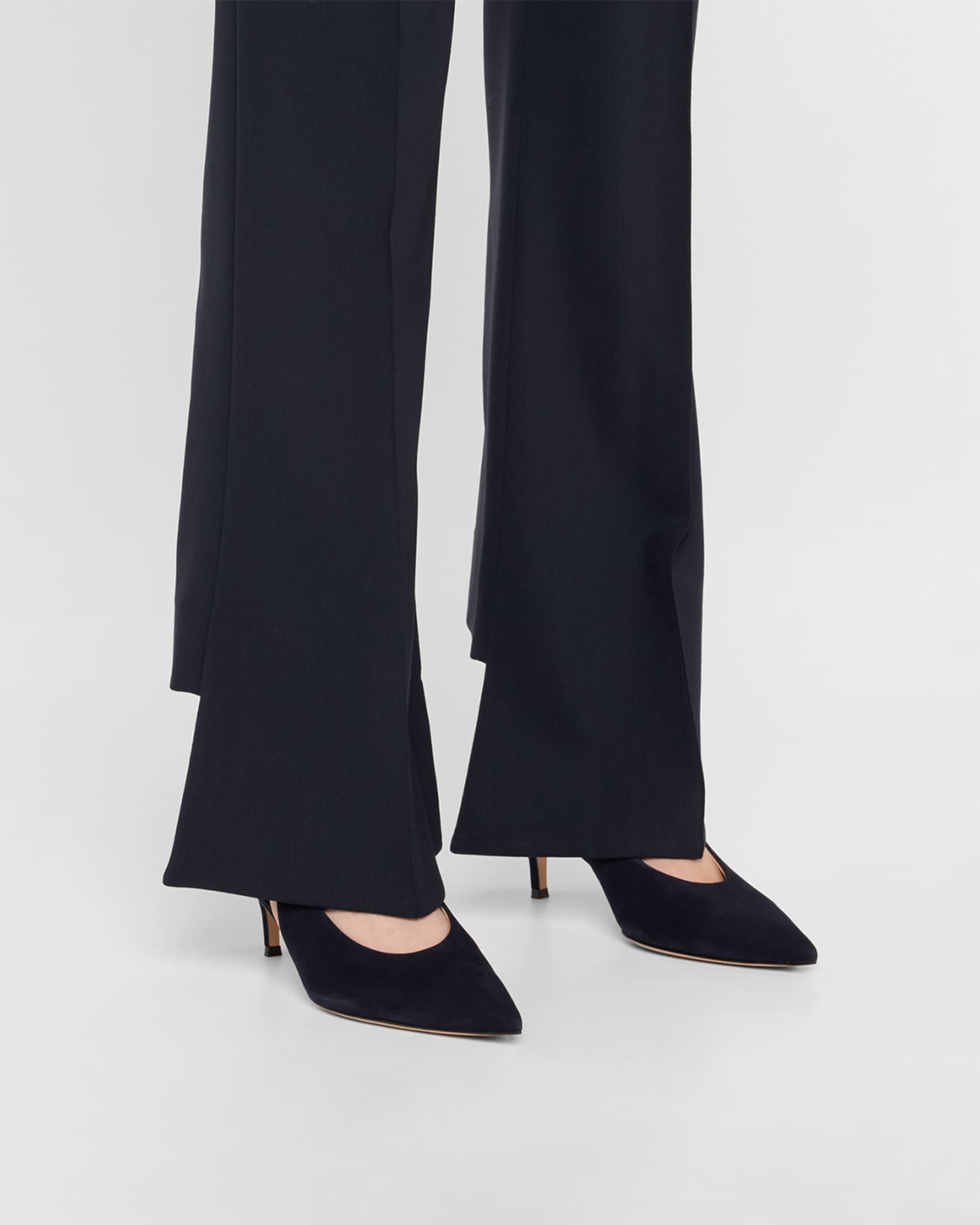 Suede Kitten Slingback Pumps 1