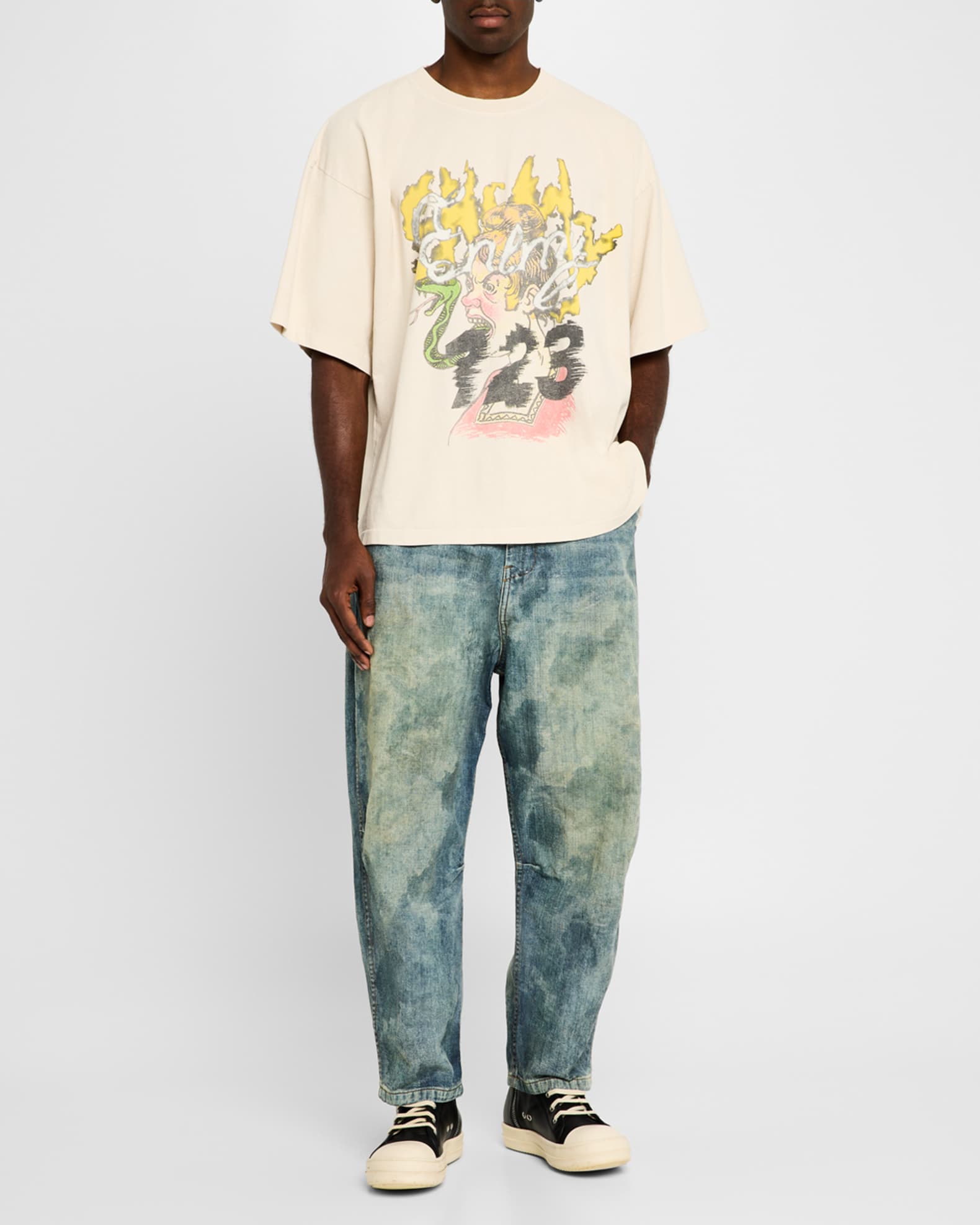 Men's Corinth Loose Stain-Effect Jeans 1